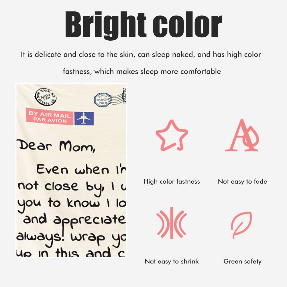 Mother's Day Father's Day Letter Printed Throw Blanket Gifts Soft Flannel Blanket for Bed Couch Living Room - Image 8