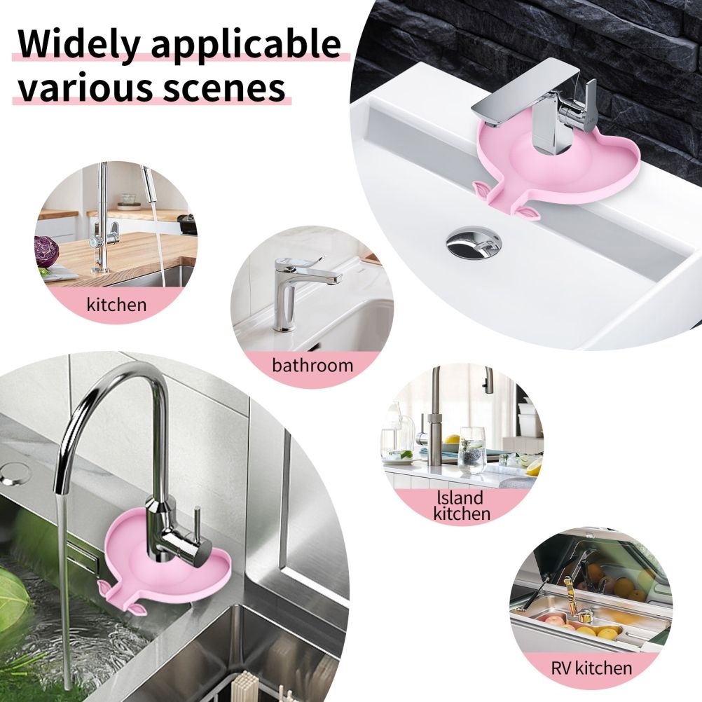 Kitchen Faucet Sink Splash Guard Silicone Faucet Water Catcher Mat Sink Draining Pad Behind Faucet for Kitchen Bathroom - Image 4