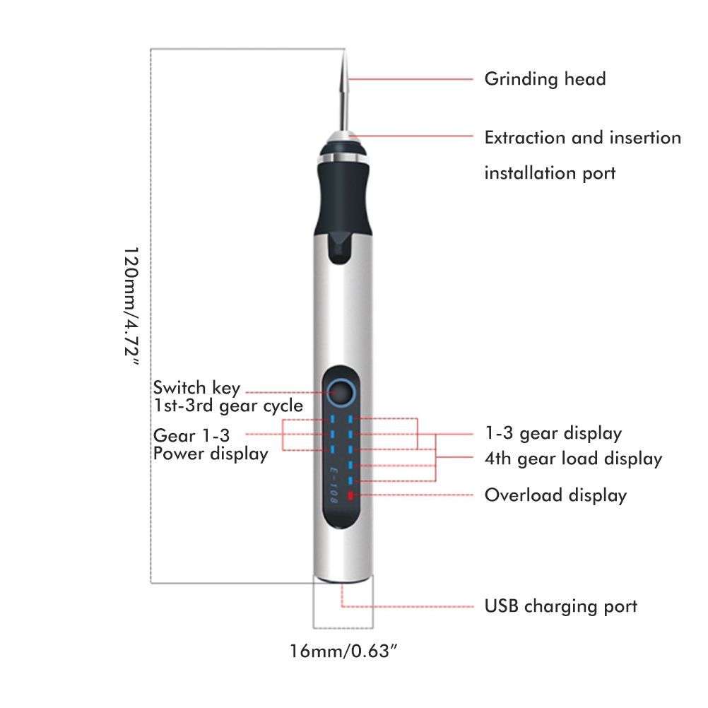 Electric Engraving Pen Portable Mini Engraver Etching Pen Cordless Metal Wood Carving Tools - Image 2