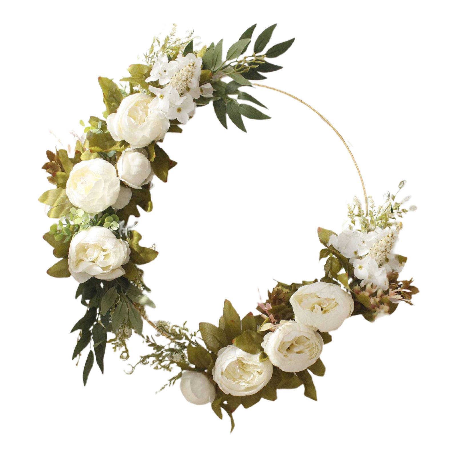 Simulation Peony Wreath Home Door Decorations Wall Hanging Artificial Peony Wreath Wedding Courtyard Arrangement Wreath - Image 1