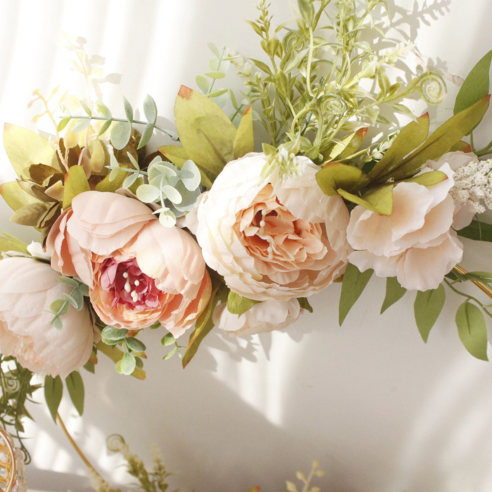 Simulation Peony Wreath Home Door Decorations Wall Hanging Artificial Peony Wreath Wedding Courtyard Arrangement Wreath - Image 2