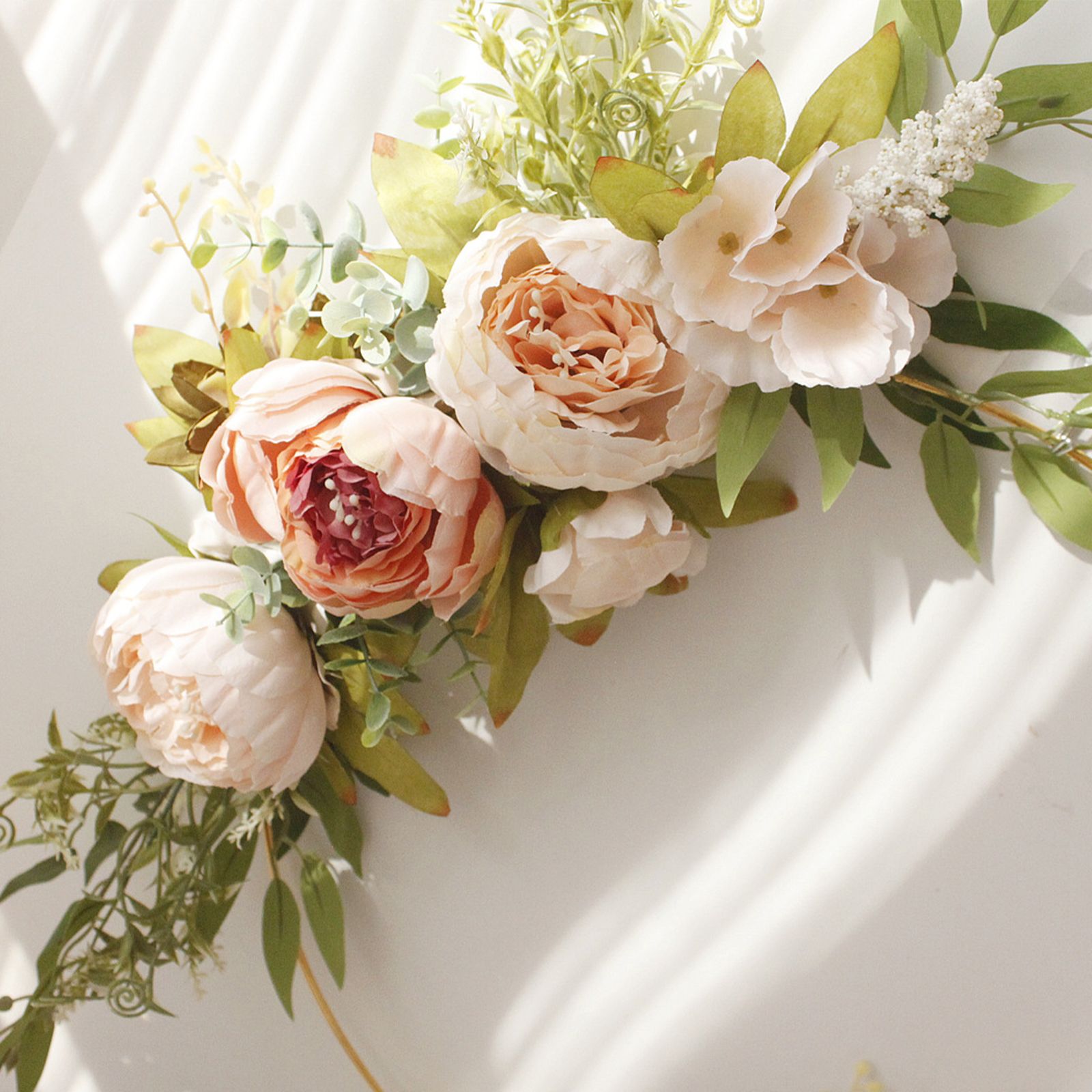 Simulation Peony Wreath Home Door Decorations Wall Hanging Artificial Peony Wreath Wedding Courtyard Arrangement Wreath - Image 3
