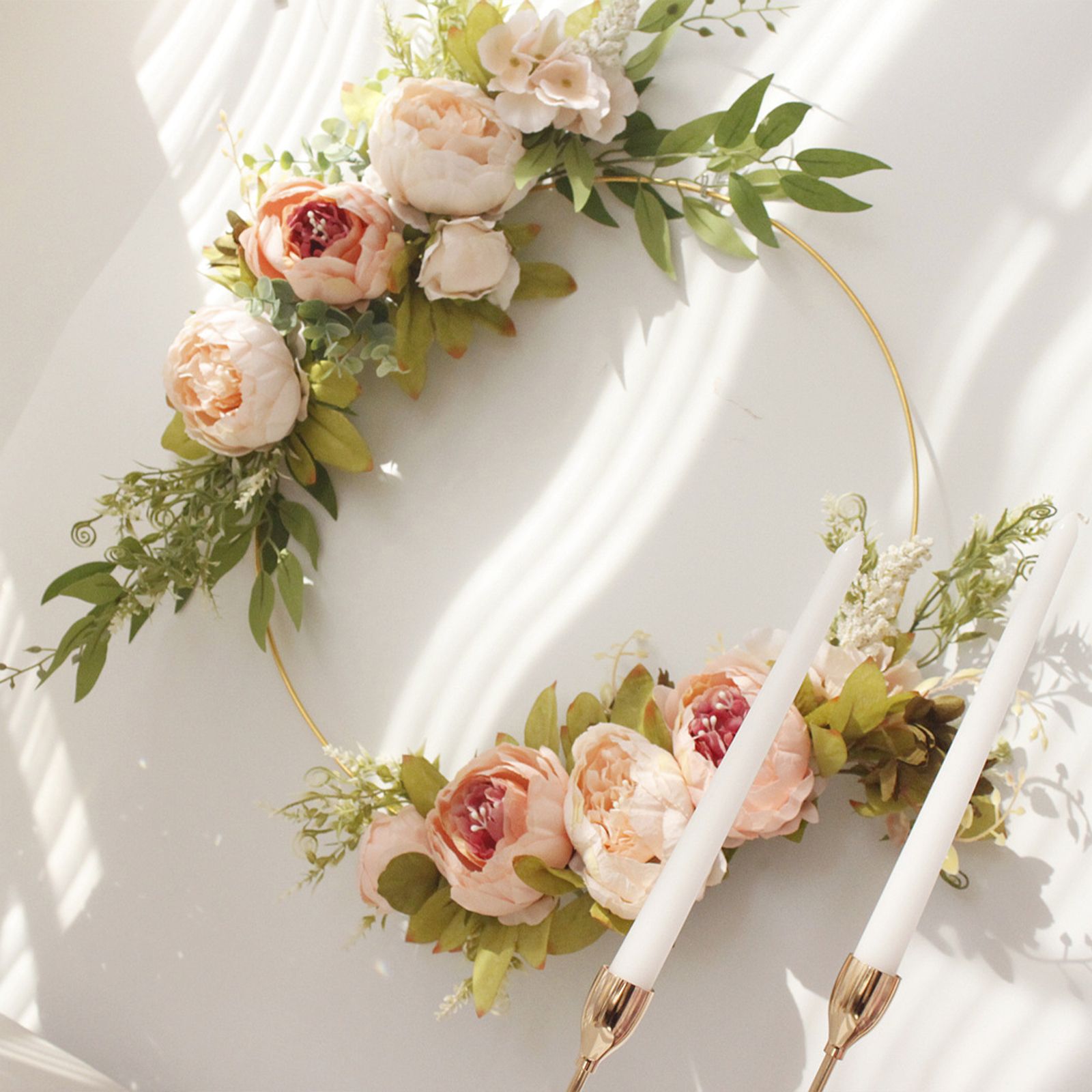 Simulation Peony Wreath Home Door Decorations Wall Hanging Artificial Peony Wreath Wedding Courtyard Arrangement Wreath - Image 4