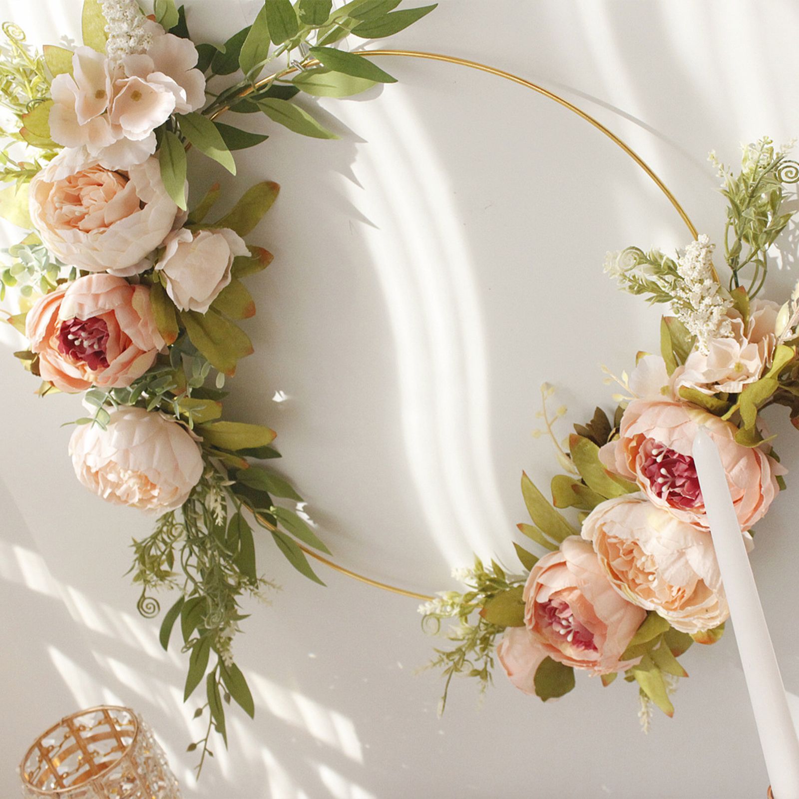 Simulation Peony Wreath Home Door Decorations Wall Hanging Artificial Peony Wreath Wedding Courtyard Arrangement Wreath - Image 5