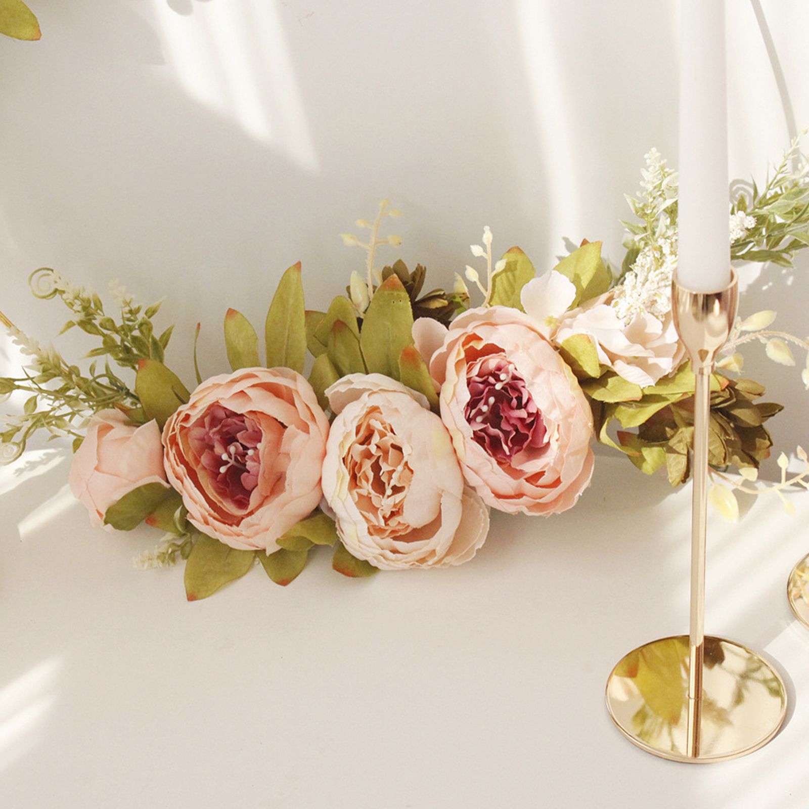 Simulation Peony Wreath Home Door Decorations Wall Hanging Artificial Peony Wreath Wedding Courtyard Arrangement Wreath - Image 6