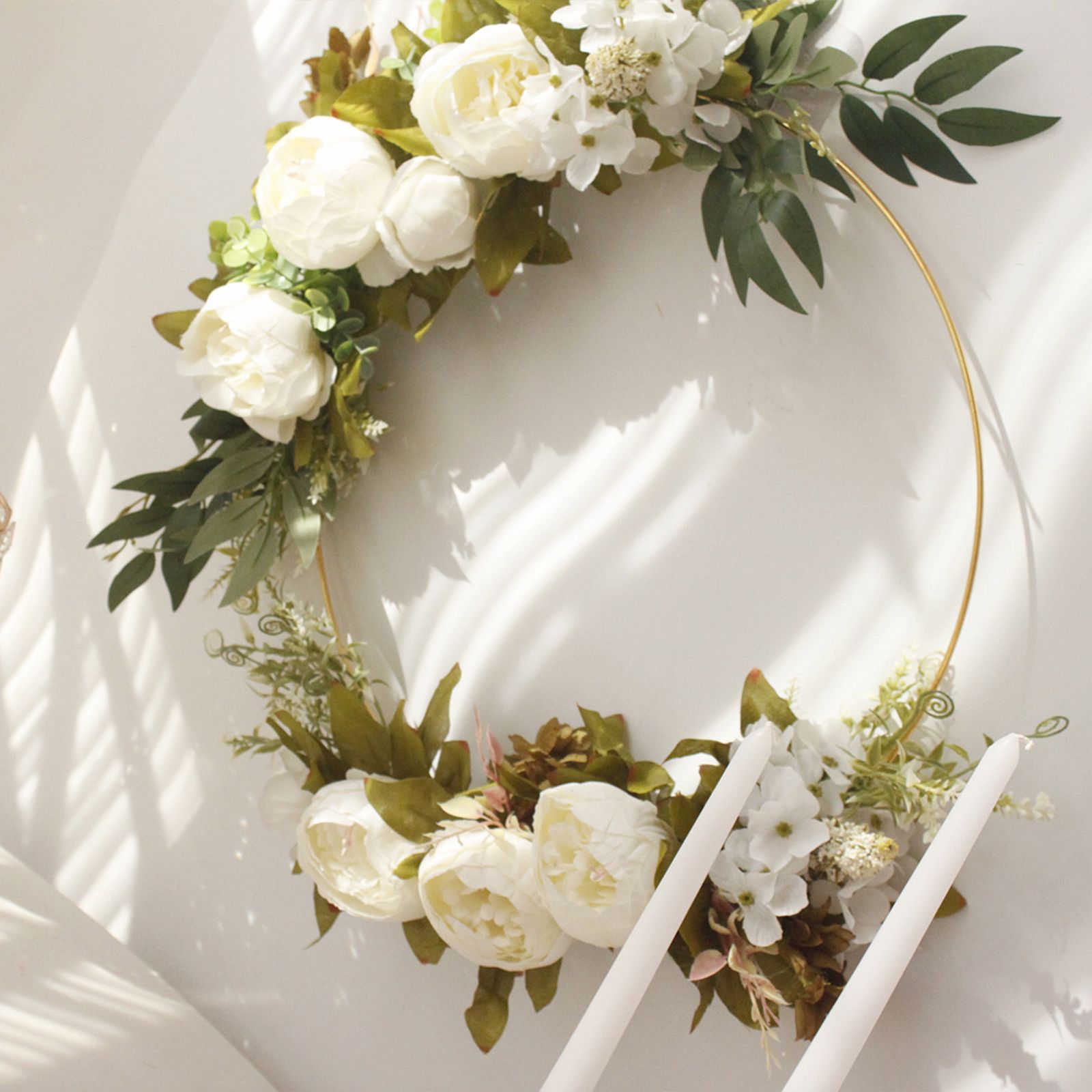 Simulation Peony Wreath Home Door Decorations Wall Hanging Artificial Peony Wreath Wedding Courtyard Arrangement Wreath - Image 7
