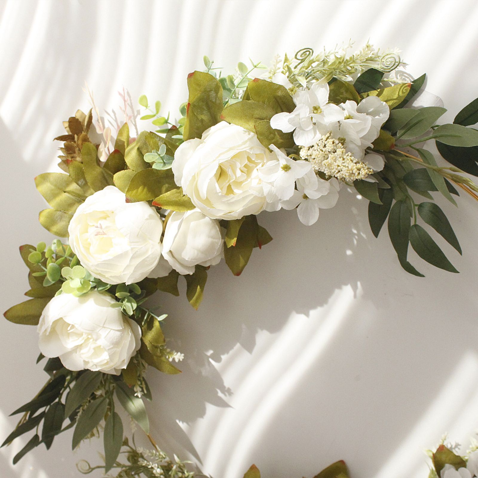 Simulation Peony Wreath Home Door Decorations Wall Hanging Artificial Peony Wreath Wedding Courtyard Arrangement Wreath - Image 8