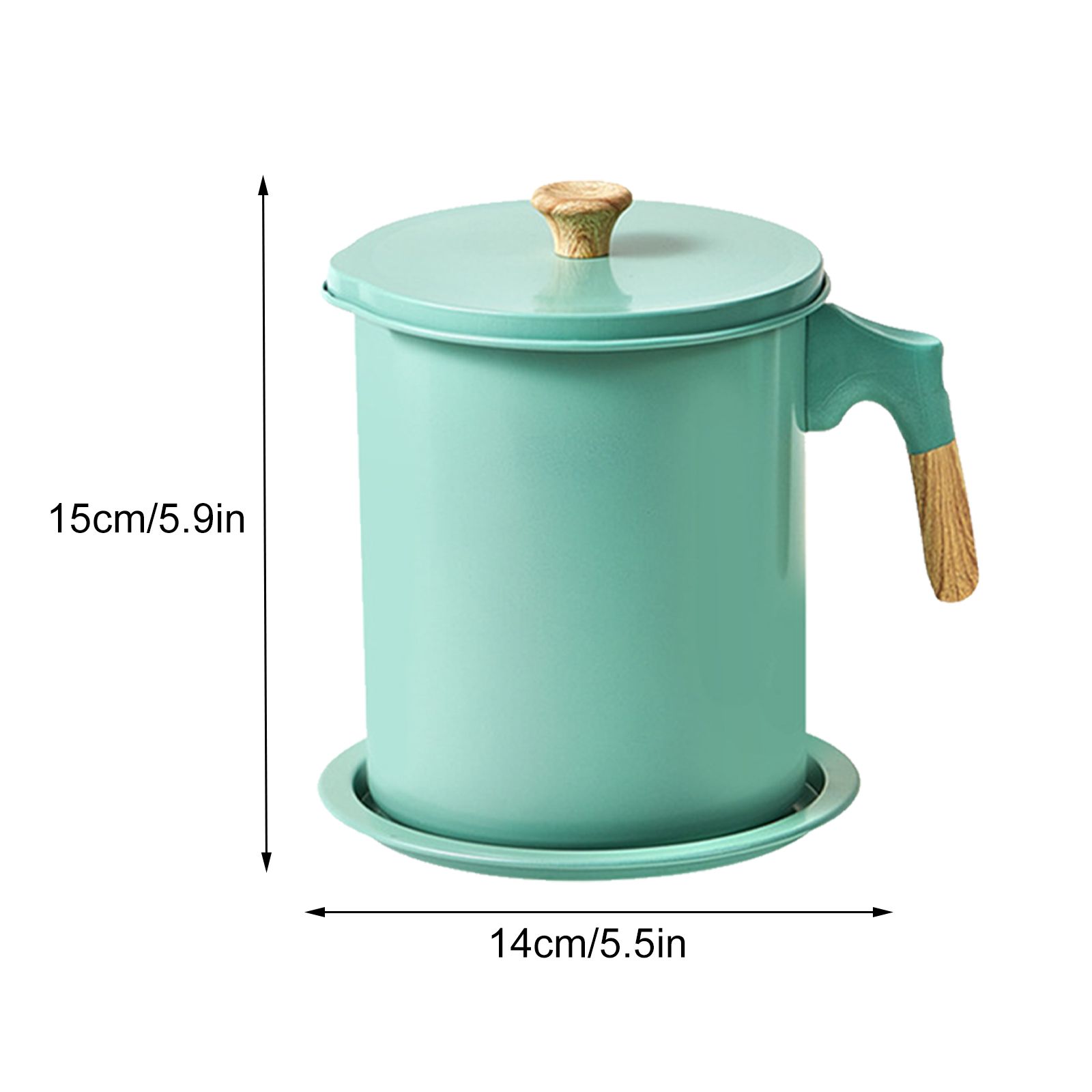 Household Mesh Oil Filter Tank with Lid Large Capacity Grease Container Oil Storage Pot - Image 2