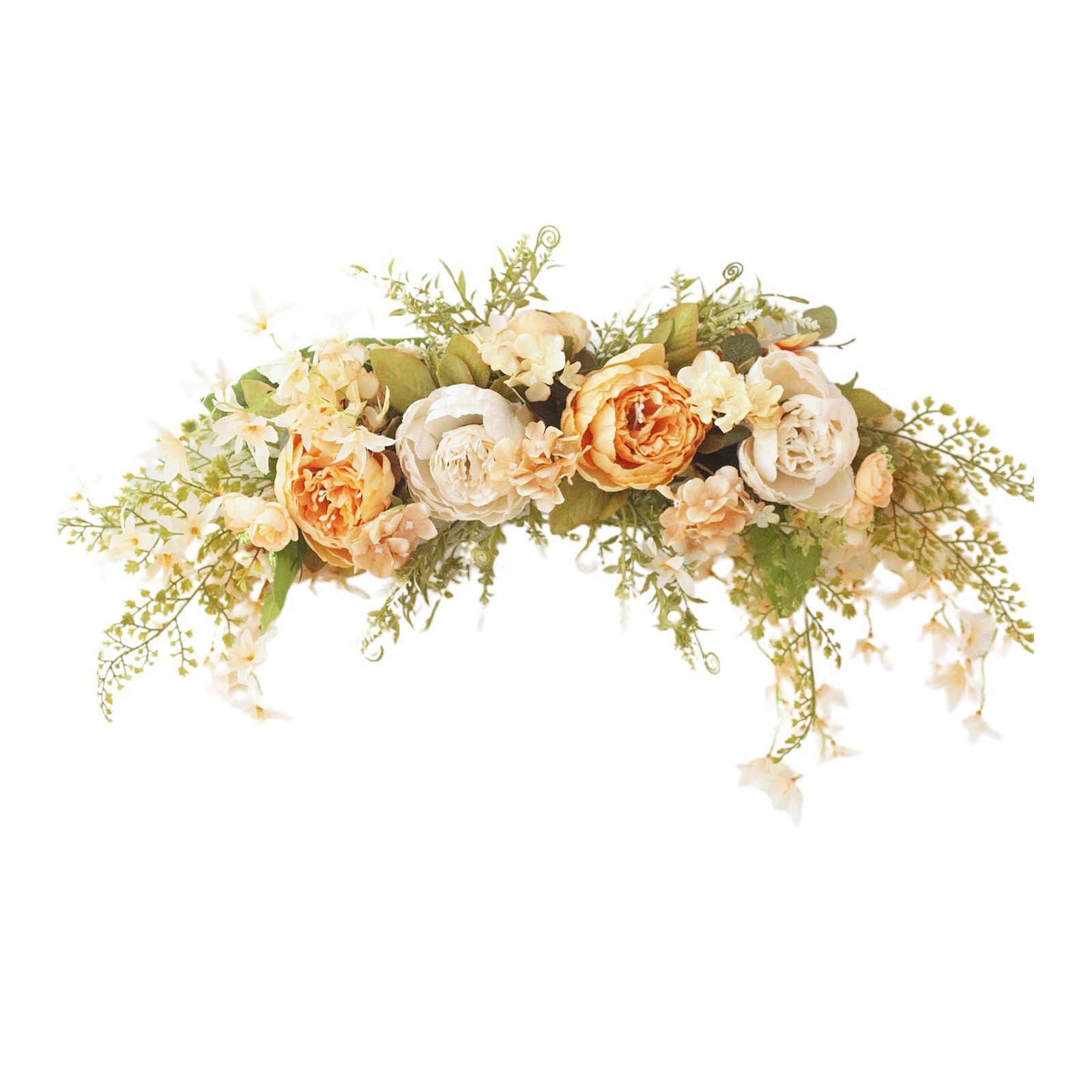 Spring Door Wreath Hanging Decorative Lintel Wreath Artificial Peony Flower Swag for Wedding Arch - Image 1