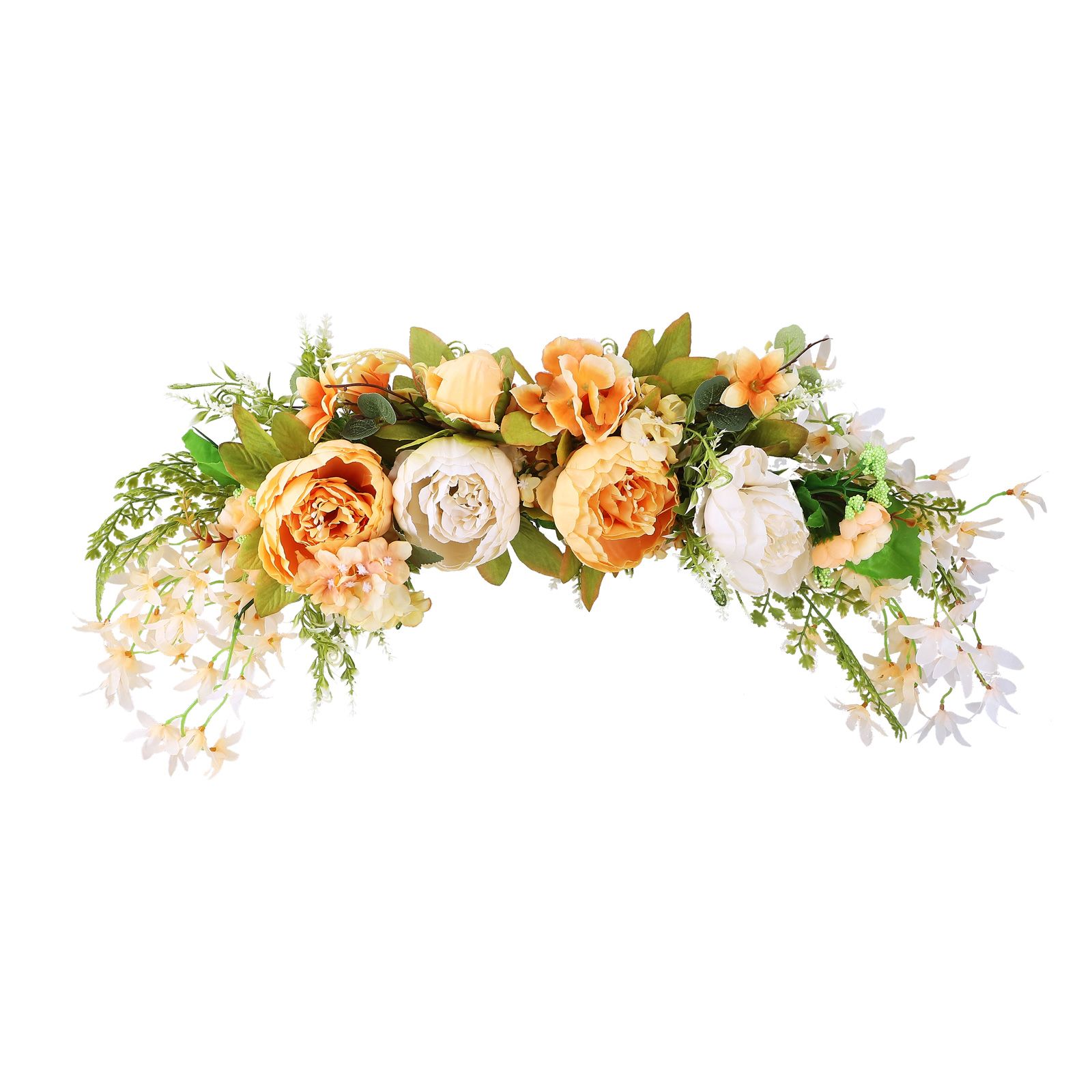 Spring Door Wreath Hanging Decorative Lintel Wreath Artificial Peony Flower Swag for Wedding Arch - Image 2