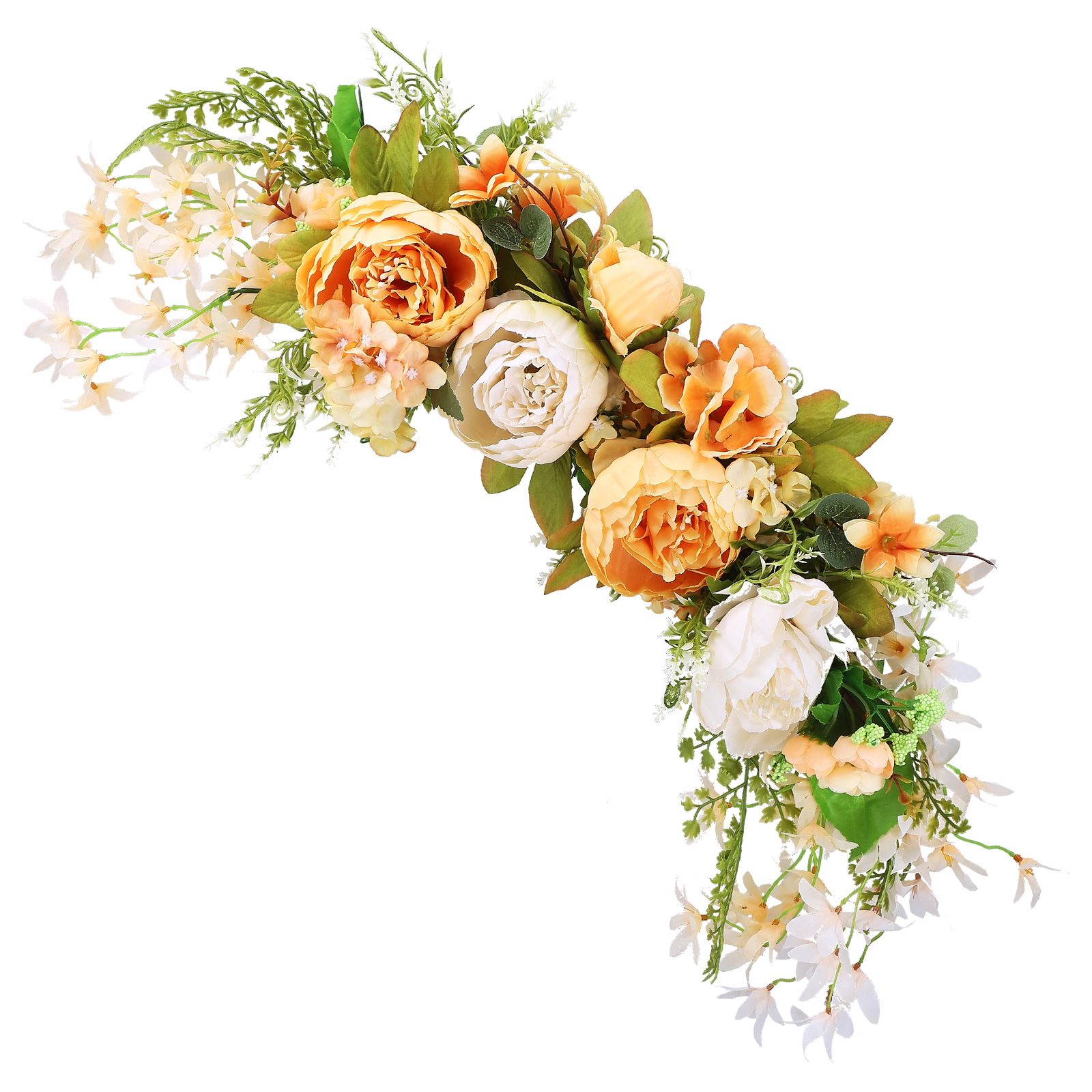 Spring Door Wreath Hanging Decorative Lintel Wreath Artificial Peony Flower Swag for Wedding Arch - Image 3