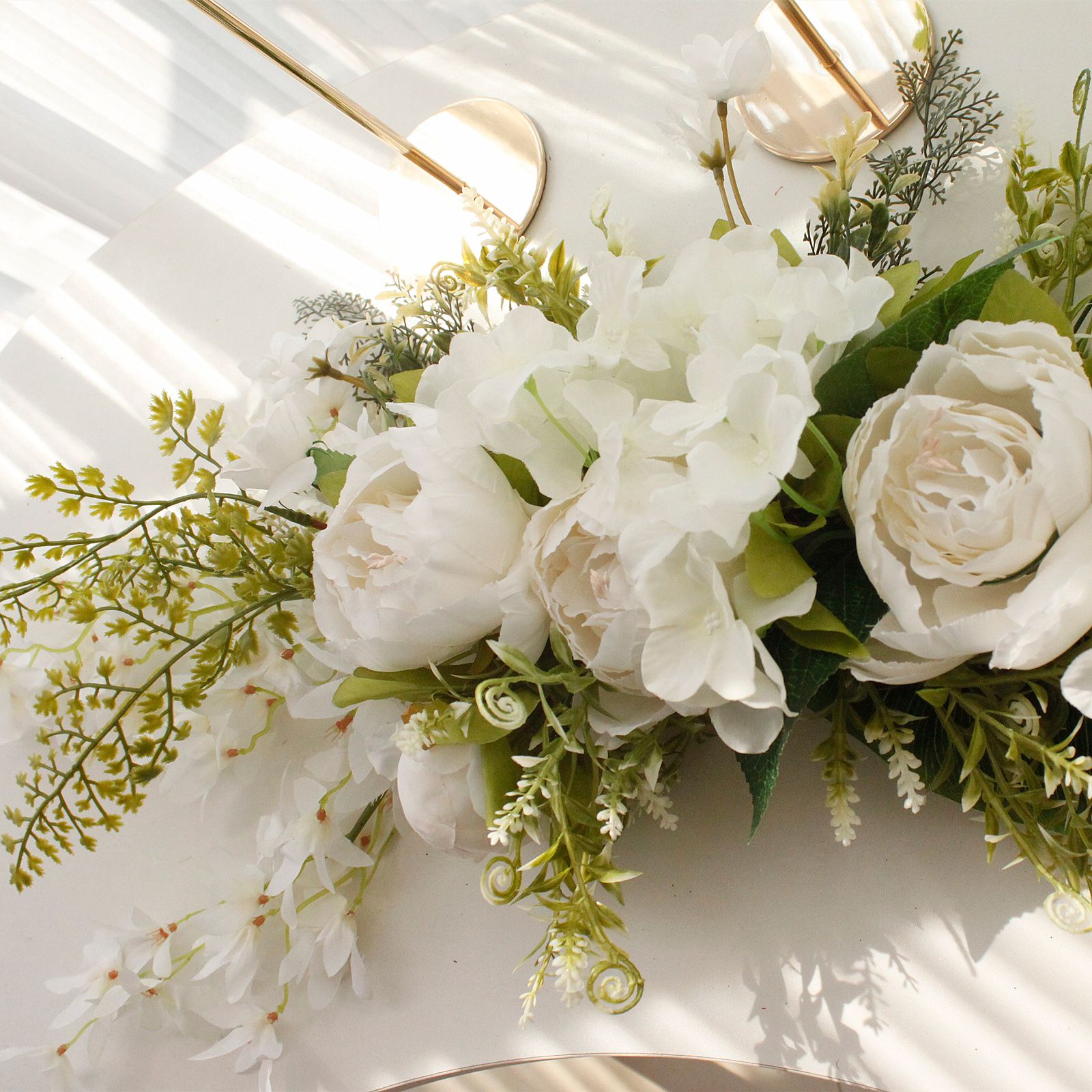 Spring Door Wreath Hanging Decorative Lintel Wreath Artificial Peony Flower Swag for Wedding Arch - Image 4