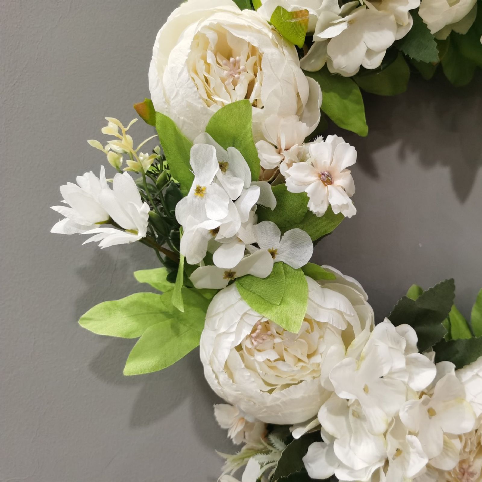 Christmas Wreath Handcraft Peony Wreath Artificial Spring Garland Wreath for Door Wall Wedding Party Home Decor - Image 2