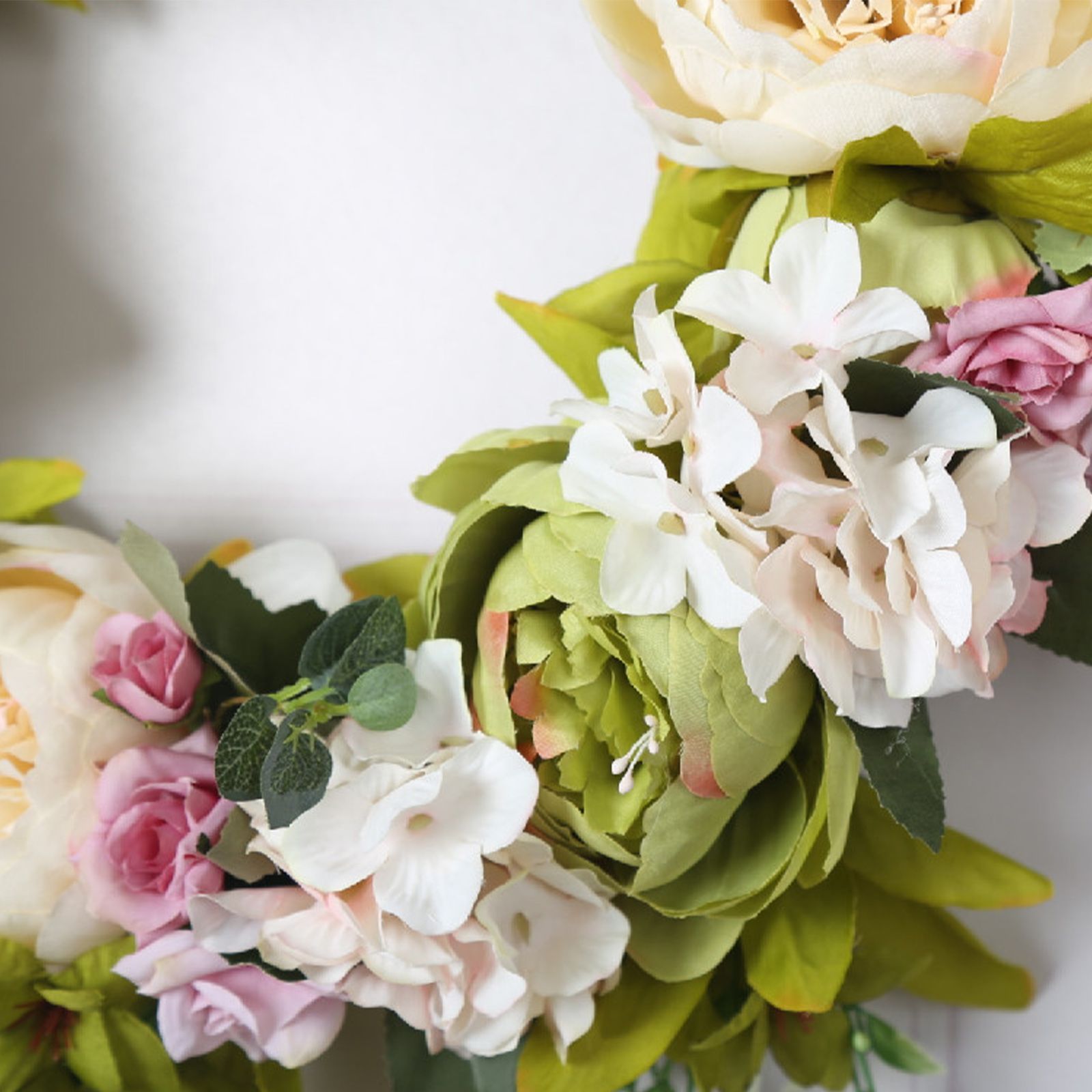 Christmas Wreath Handcraft Peony Wreath Artificial Spring Garland Wreath for Door Wall Wedding Party Home Decor - Image 3