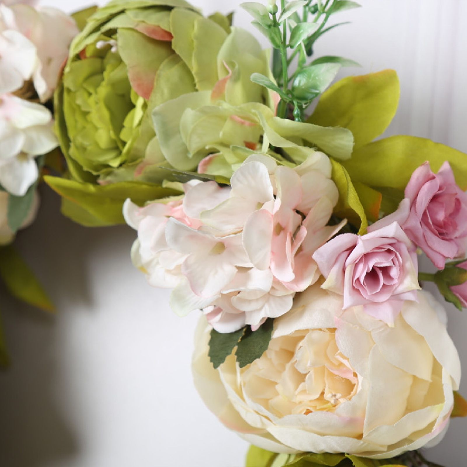 Christmas Wreath Handcraft Peony Wreath Artificial Spring Garland Wreath for Door Wall Wedding Party Home Decor - Image 4
