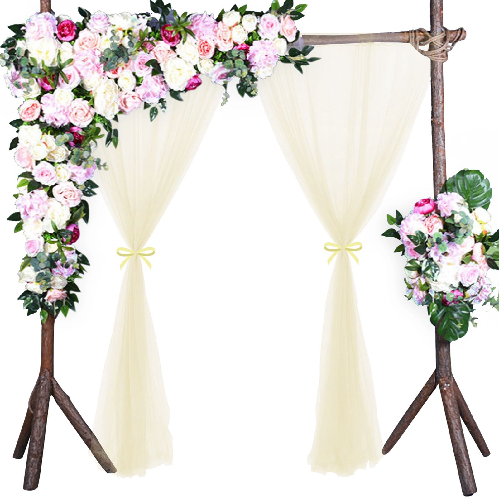 Wedding Party Window Screen Decoration Bedroom Outdoor Semi Transparent Mesh Curtains - Image 3