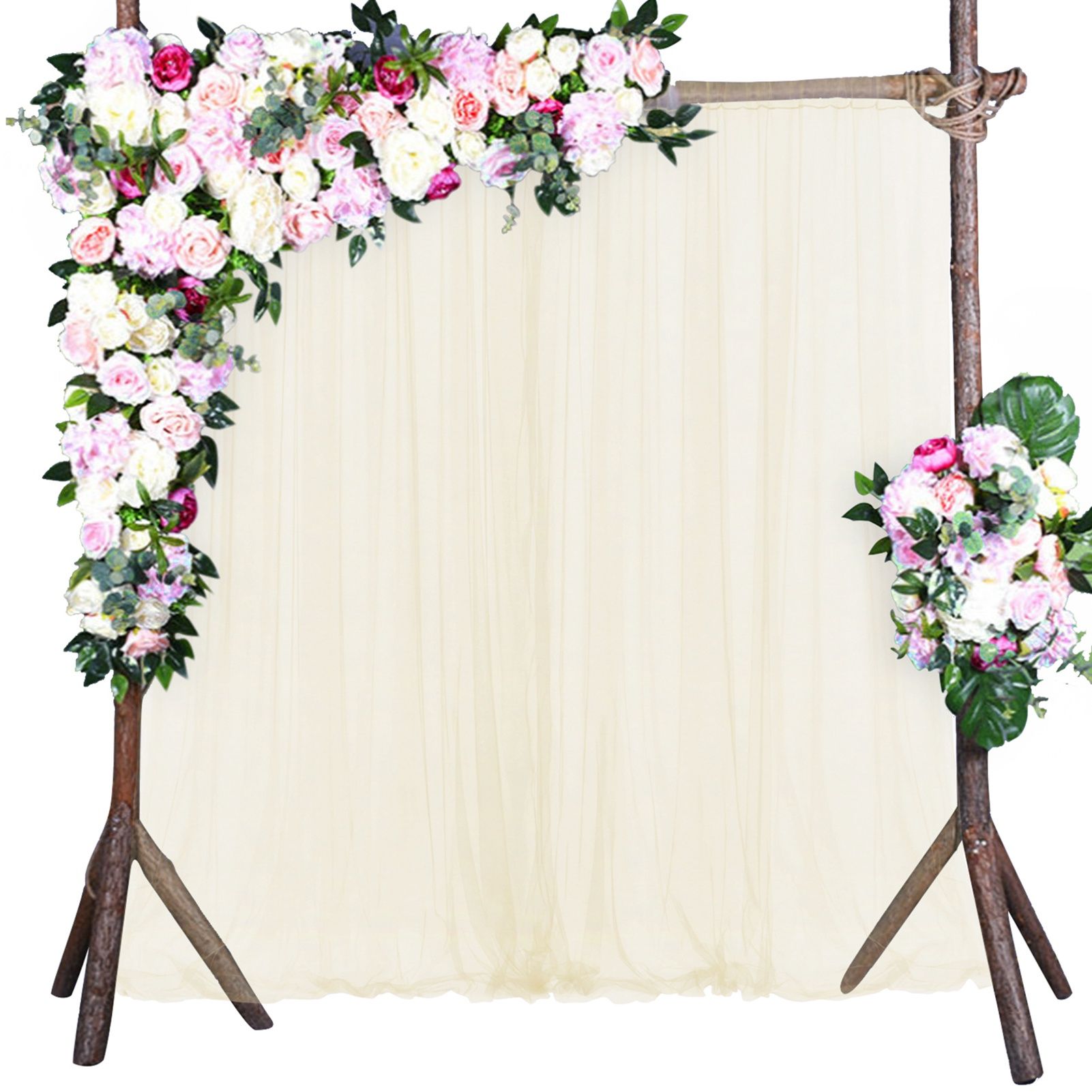 Wedding Party Window Screen Decoration Bedroom Outdoor Semi Transparent Mesh Curtains - Image 8