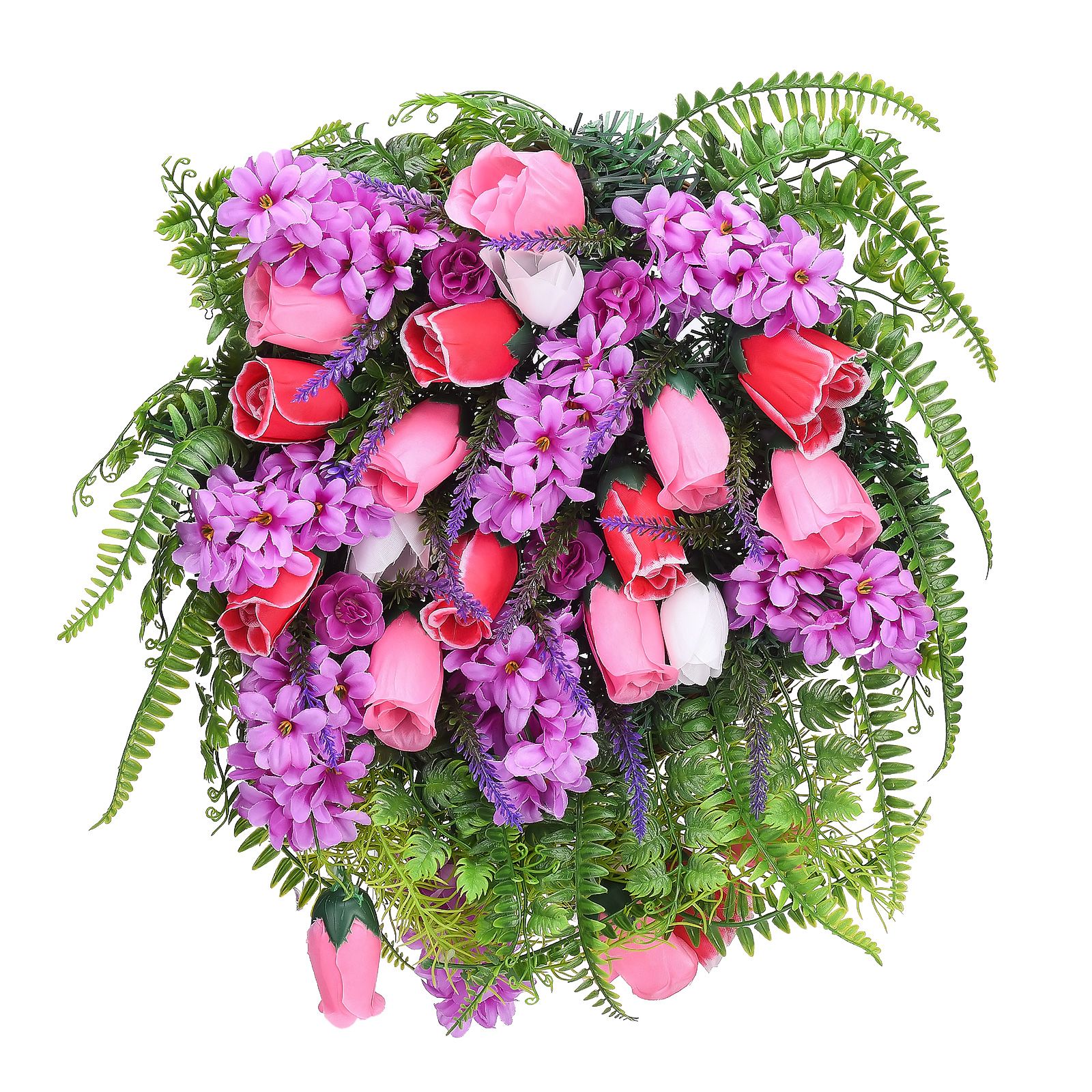 Artificial Flower Wreath Wreath with Lilacs Hyacinths Hydrangeas Spring Summer Floral Greenery Wreath E Large - Image 2