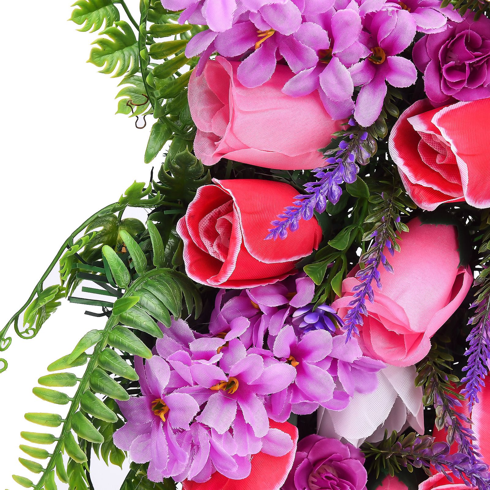 Artificial Flower Wreath Wreath with Lilacs Hyacinths Hydrangeas Spring Summer Floral Greenery Wreath E Large - Image 3