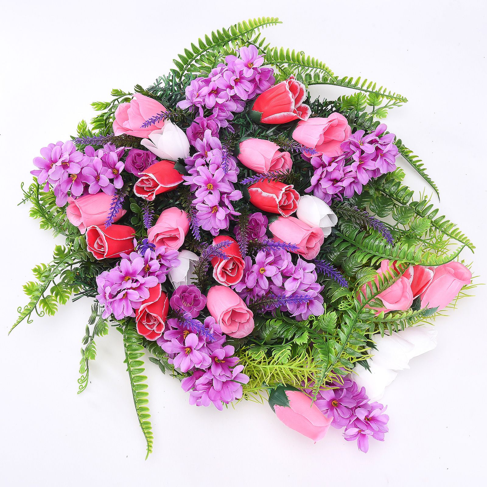 Artificial Flower Wreath Wreath with Lilacs Hyacinths Hydrangeas Spring Summer Floral Greenery Wreath E Large - Image 4
