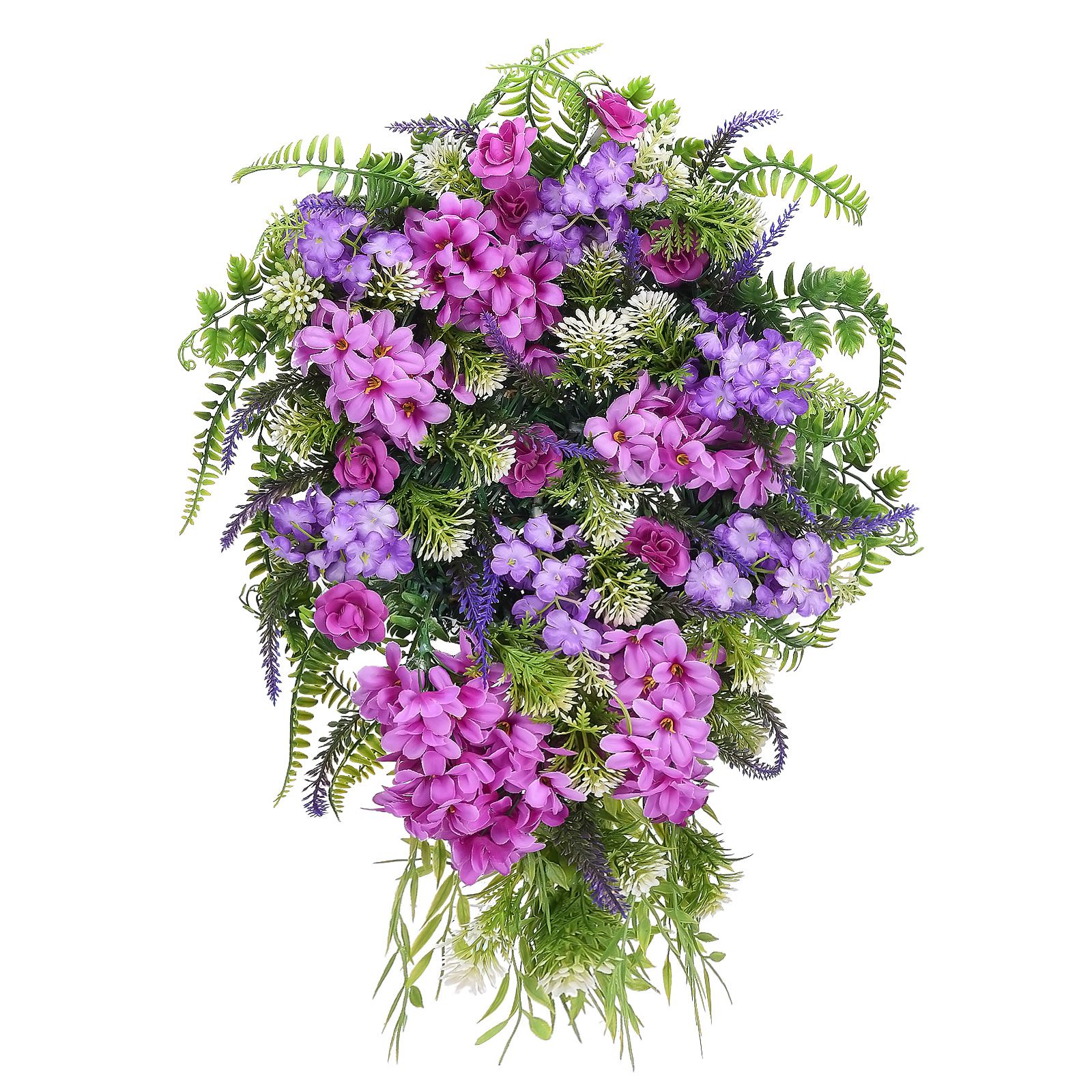 Artificial Flower Wreath Wreath with Lilacs Hyacinths Hydrangeas Spring Summer Floral Greenery Wreath B Large - Image 2