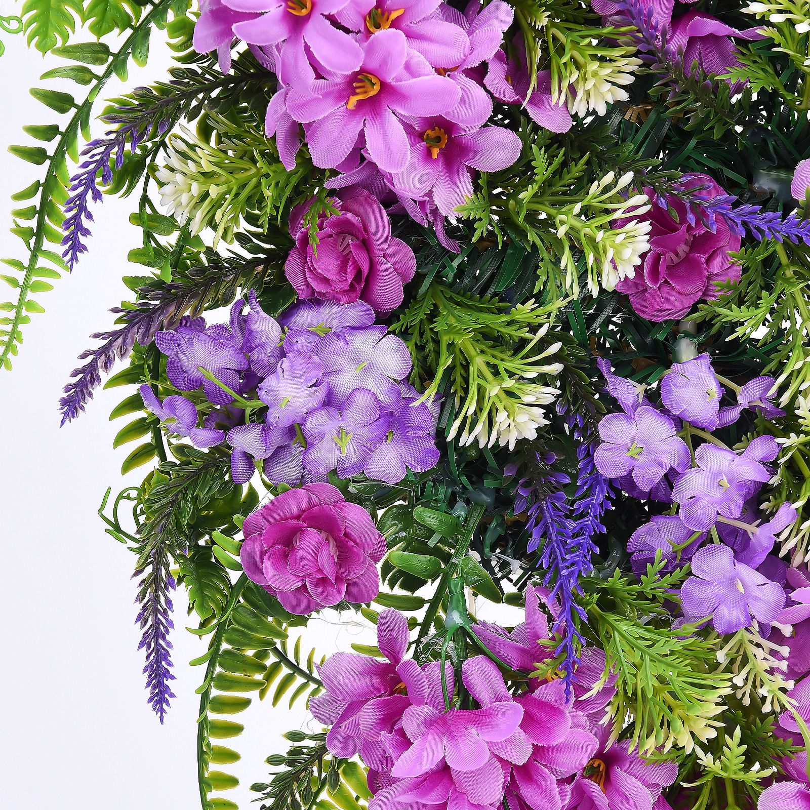 Artificial Flower Wreath Wreath with Lilacs Hyacinths Hydrangeas Spring Summer Floral Greenery Wreath B Large - Image 3