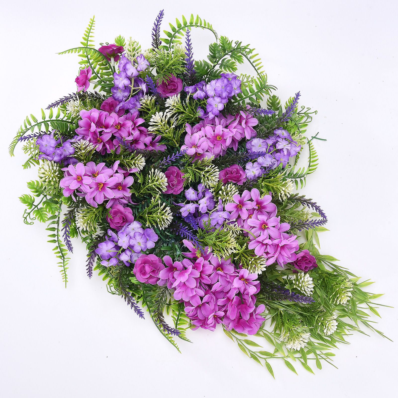 Artificial Flower Wreath Wreath with Lilacs Hyacinths Hydrangeas Spring Summer Floral Greenery Wreath B Large - Image 4