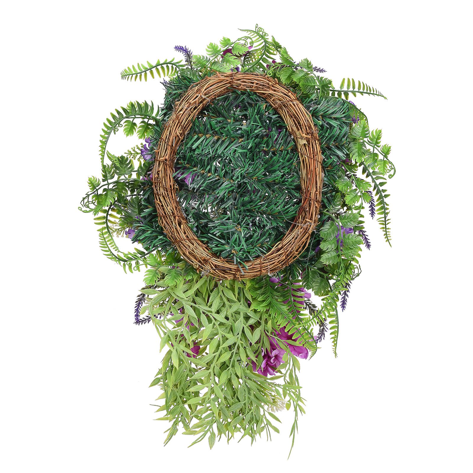 Artificial Flower Wreath Wreath with Lilacs Hyacinths Hydrangeas Spring Summer Floral Greenery Wreath B Large - Image 5