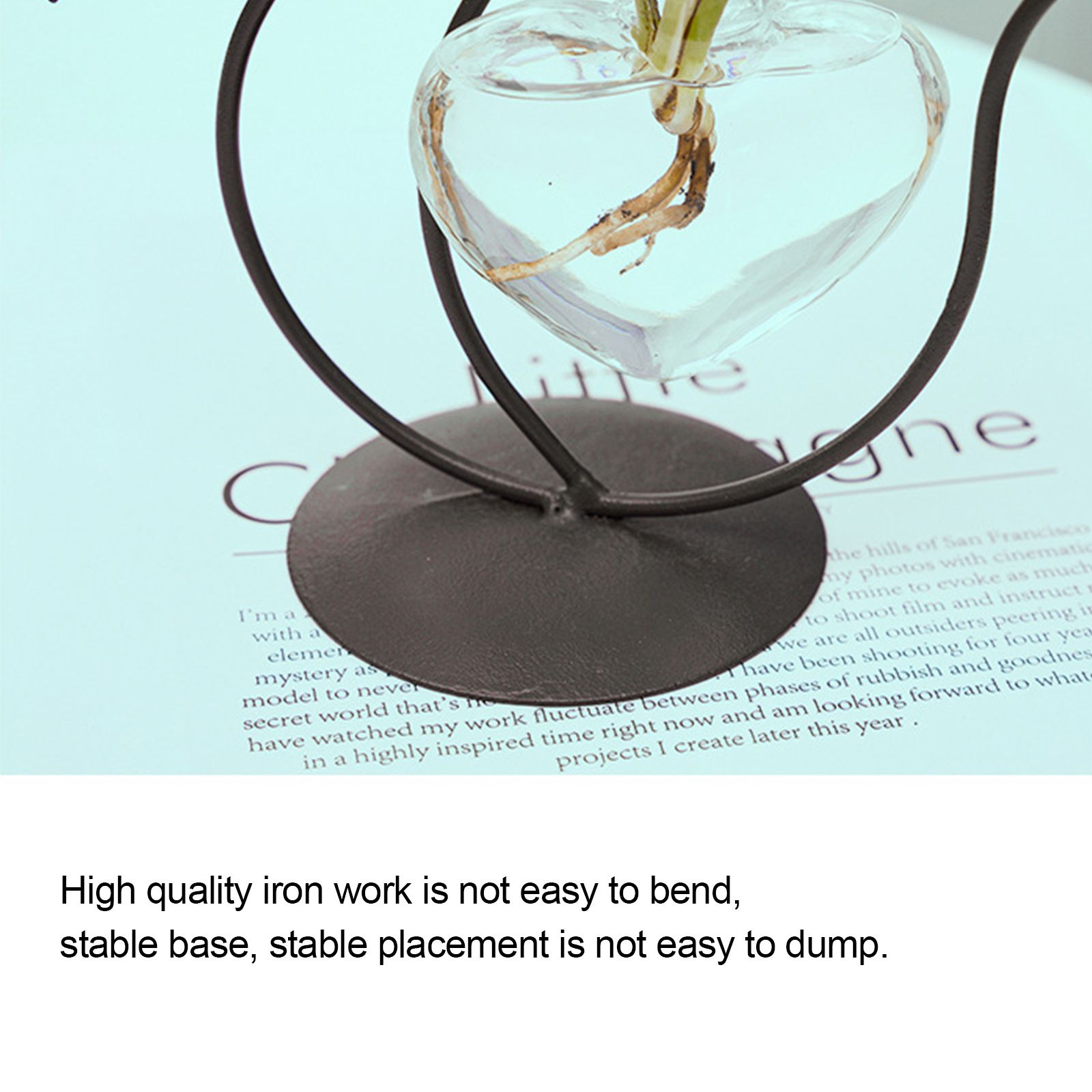 Simple Cat Iron Flower Ware Hydroponic Flower Arrangement Vase - Image 2