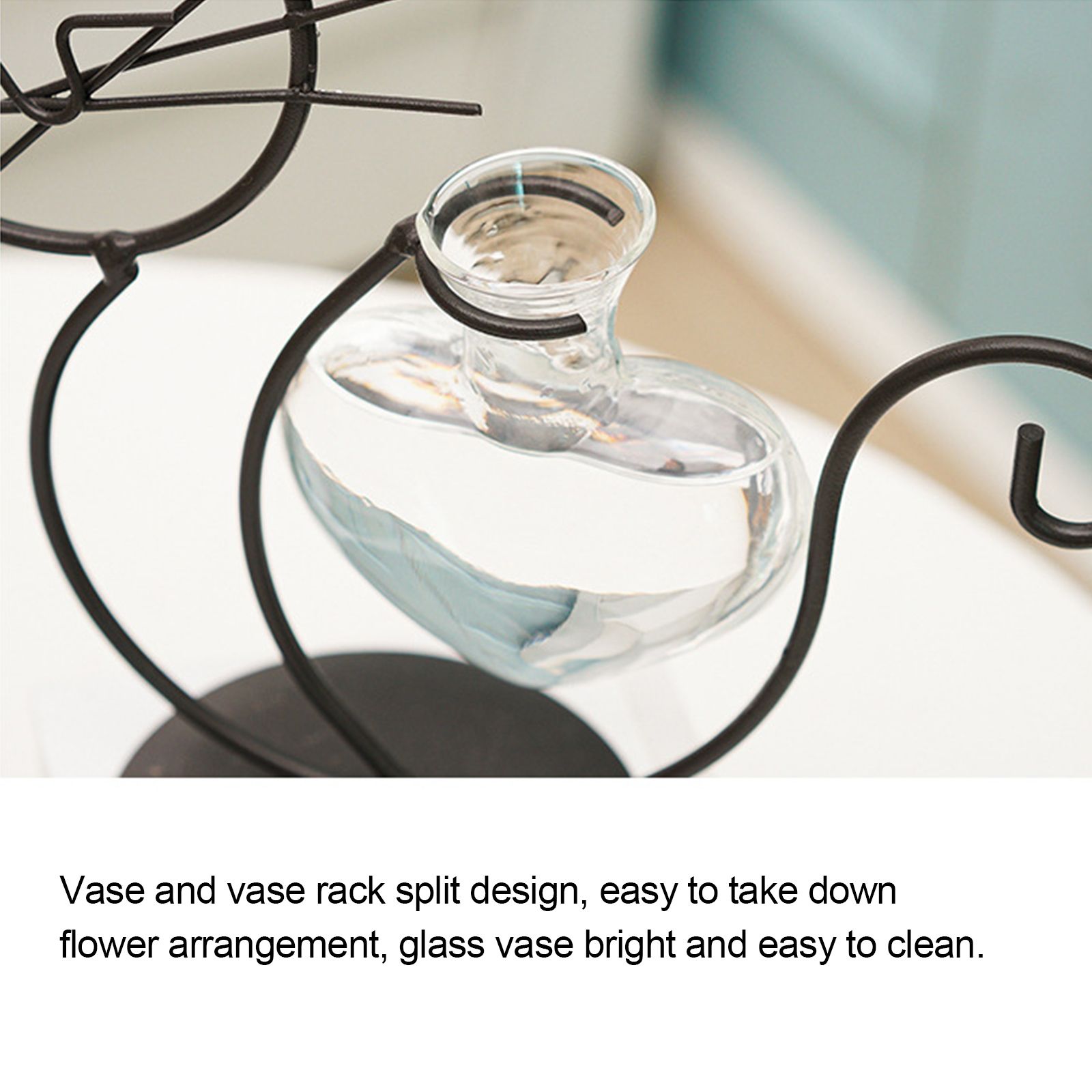 Simple Cat Iron Flower Ware Hydroponic Flower Arrangement Vase - Image 3