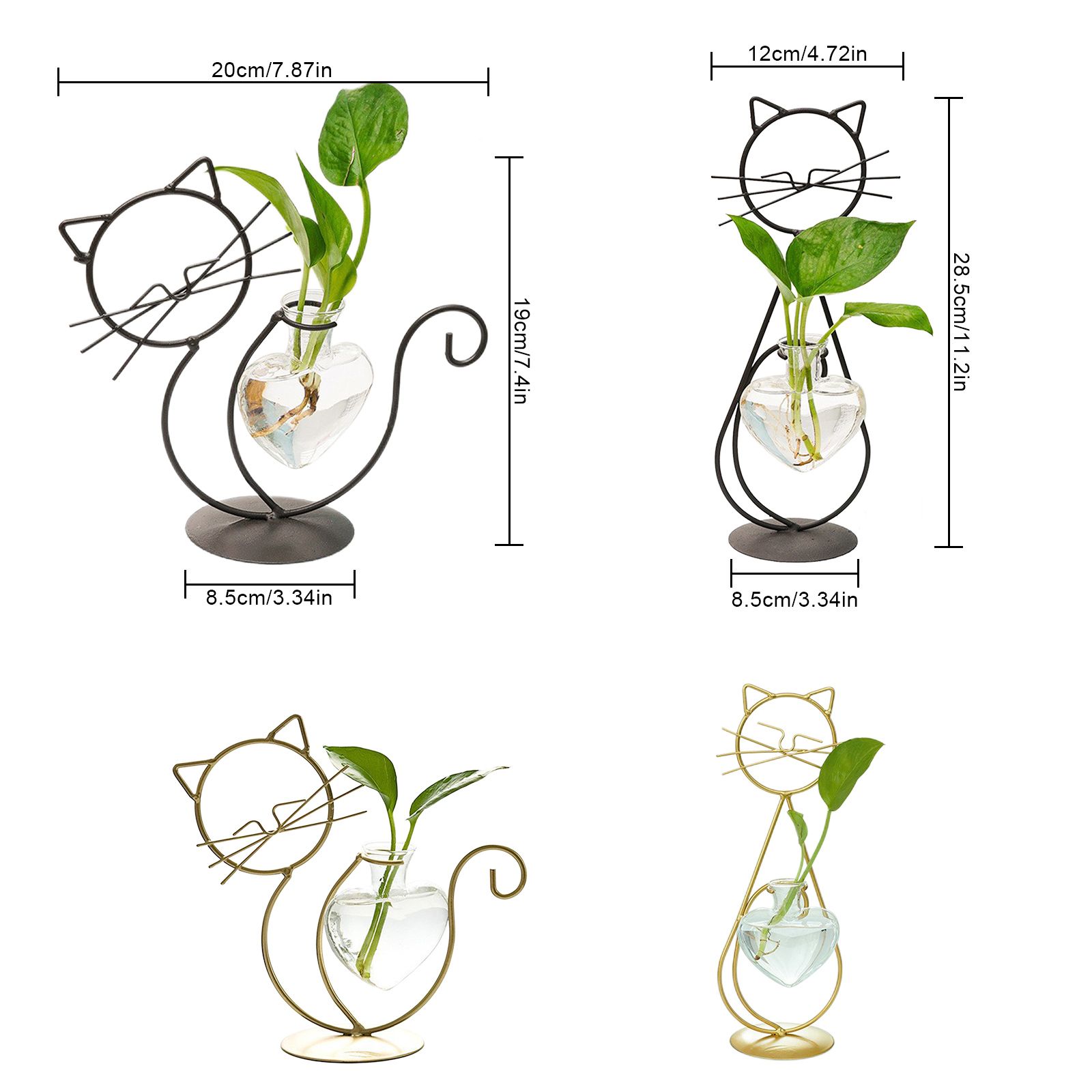 Simple Cat Iron Flower Ware Hydroponic Flower Arrangement Vase - Image 7
