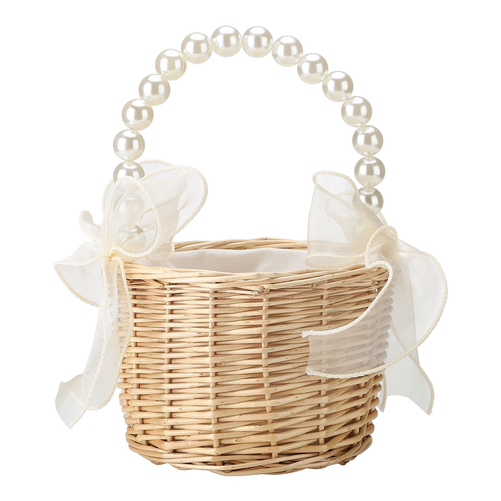 Wedding Ceremony Ring Pillow Flower Basket Portable Burlap Bowknot Vintage Wedding Basket - Image 5