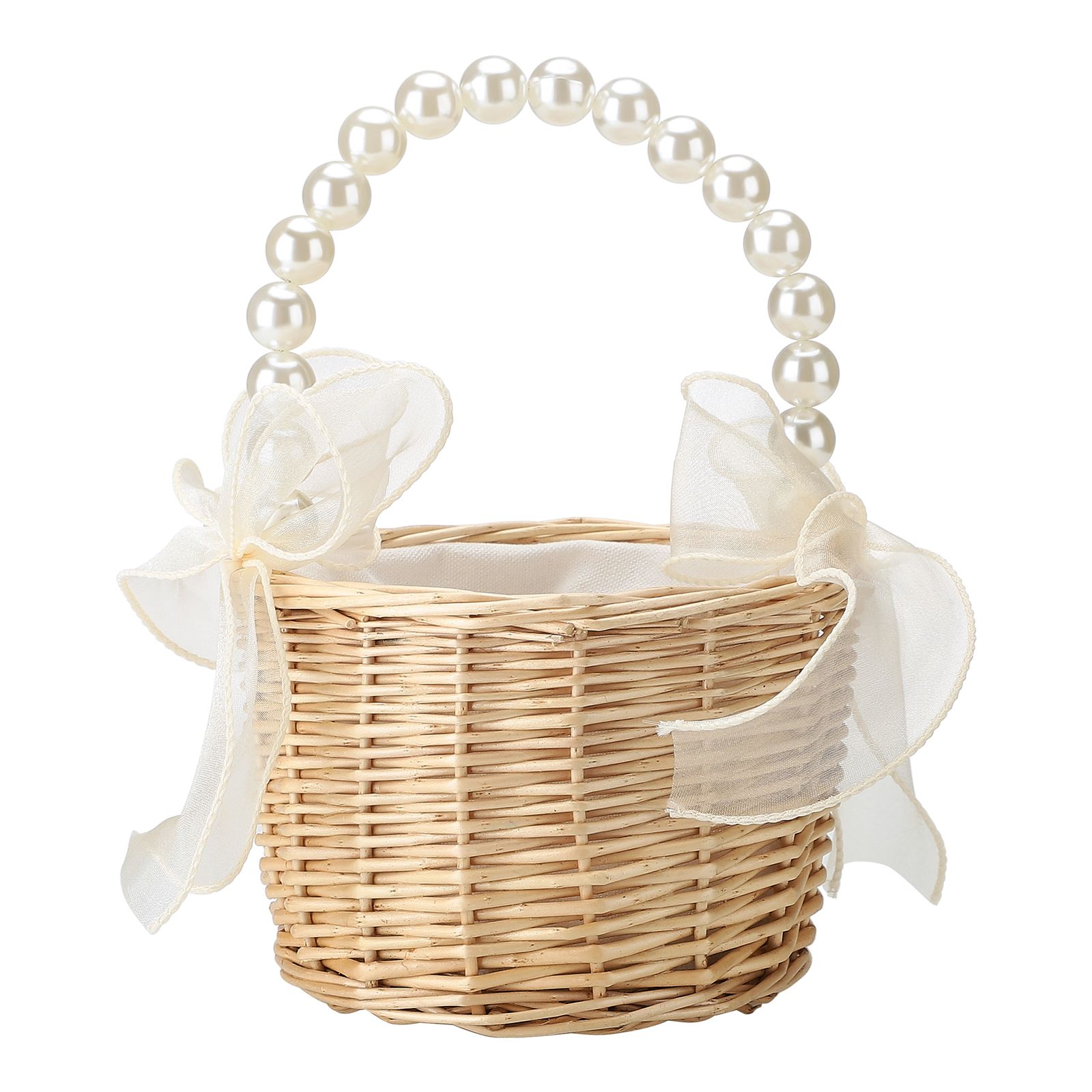 Wedding Ceremony Ring Pillow Flower Basket Portable Burlap Bowknot Vintage Wedding Basket - Image 7