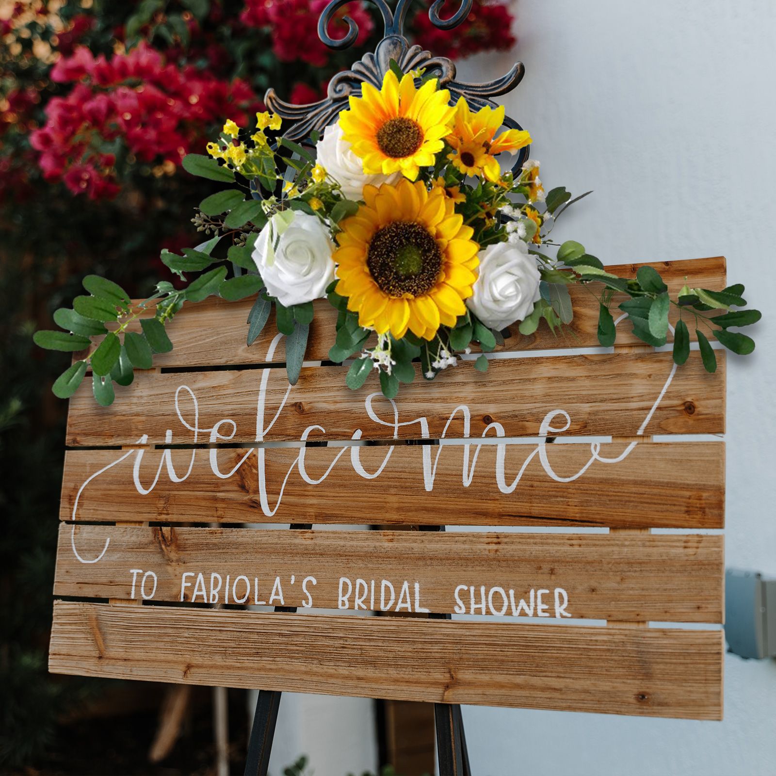 Wedding Party Welcome Sign Flower Decoration - Image 7