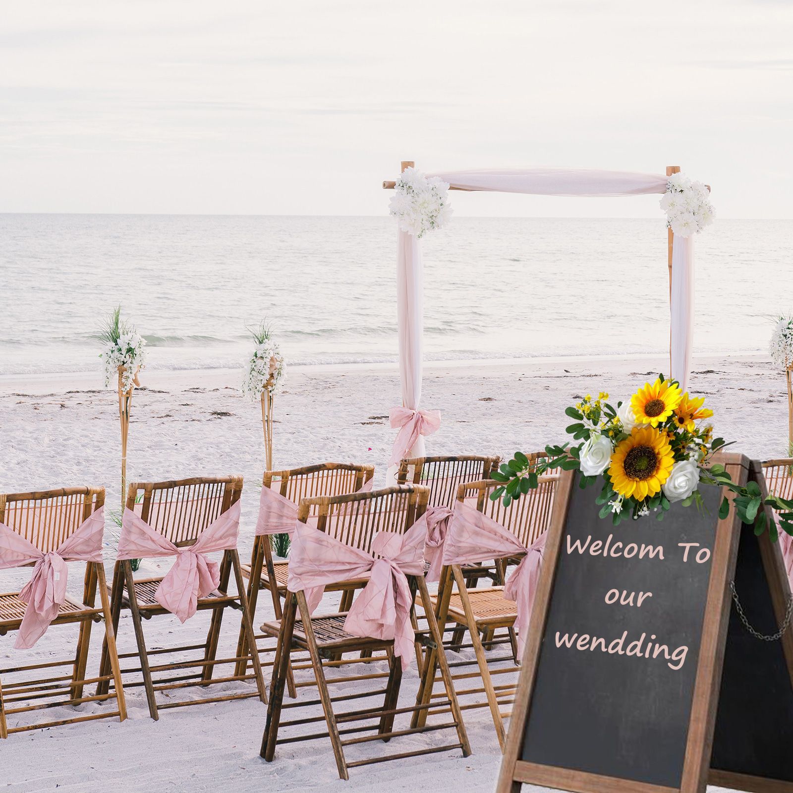 Wedding Party Welcome Sign Flower Decoration - Image 4