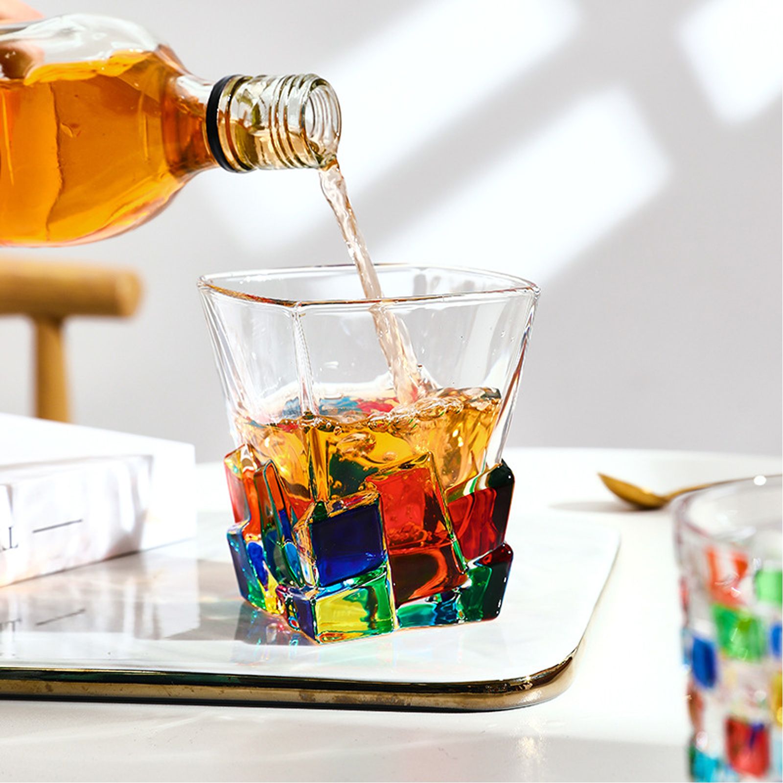 Whiskey Glass Painted Crystal Glass - Image 3