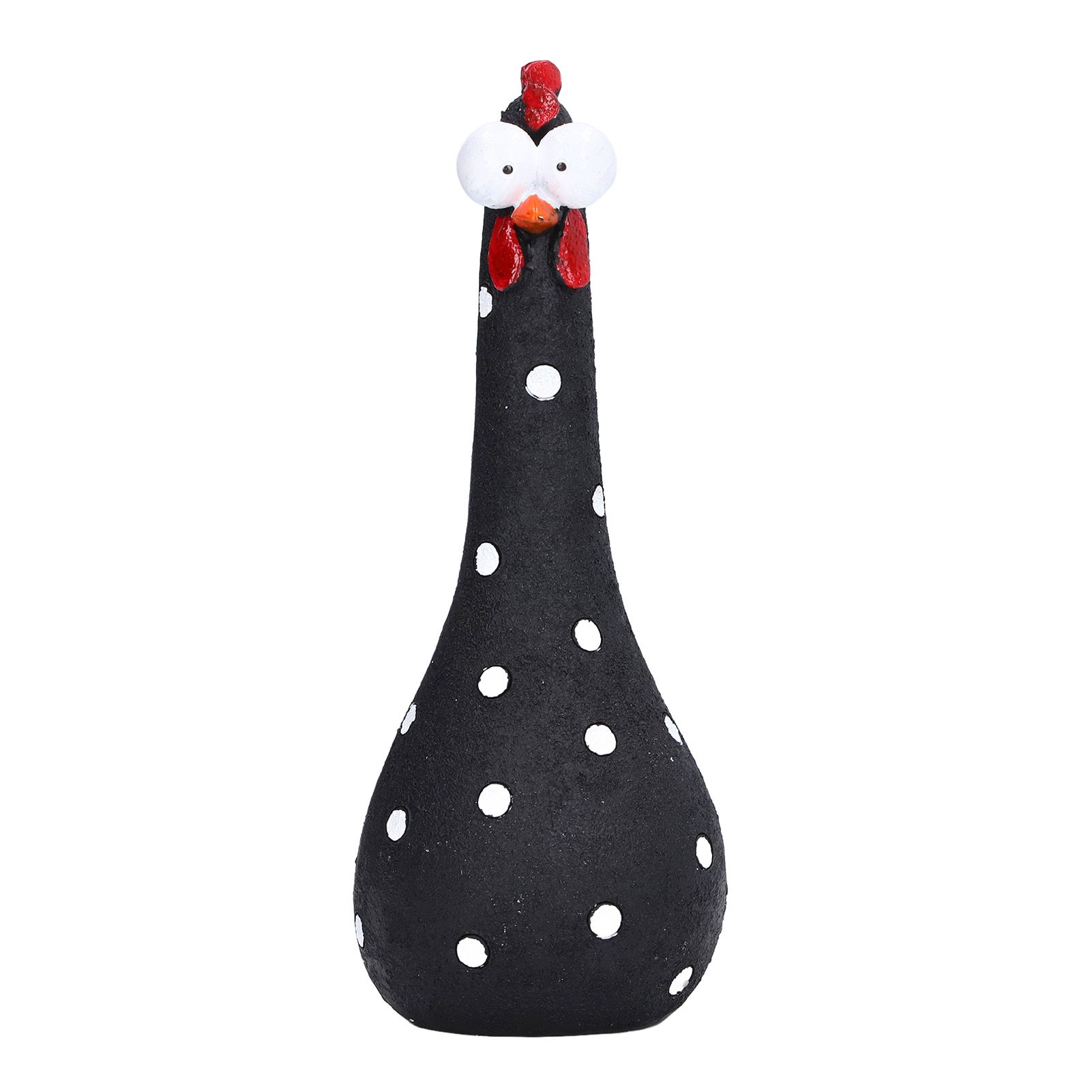 Chicken Statue Long Neck Microlandschaft Hand Crafted Resin Animal Garden Statues for Garden Yard Art DecorationBlack - Image 1