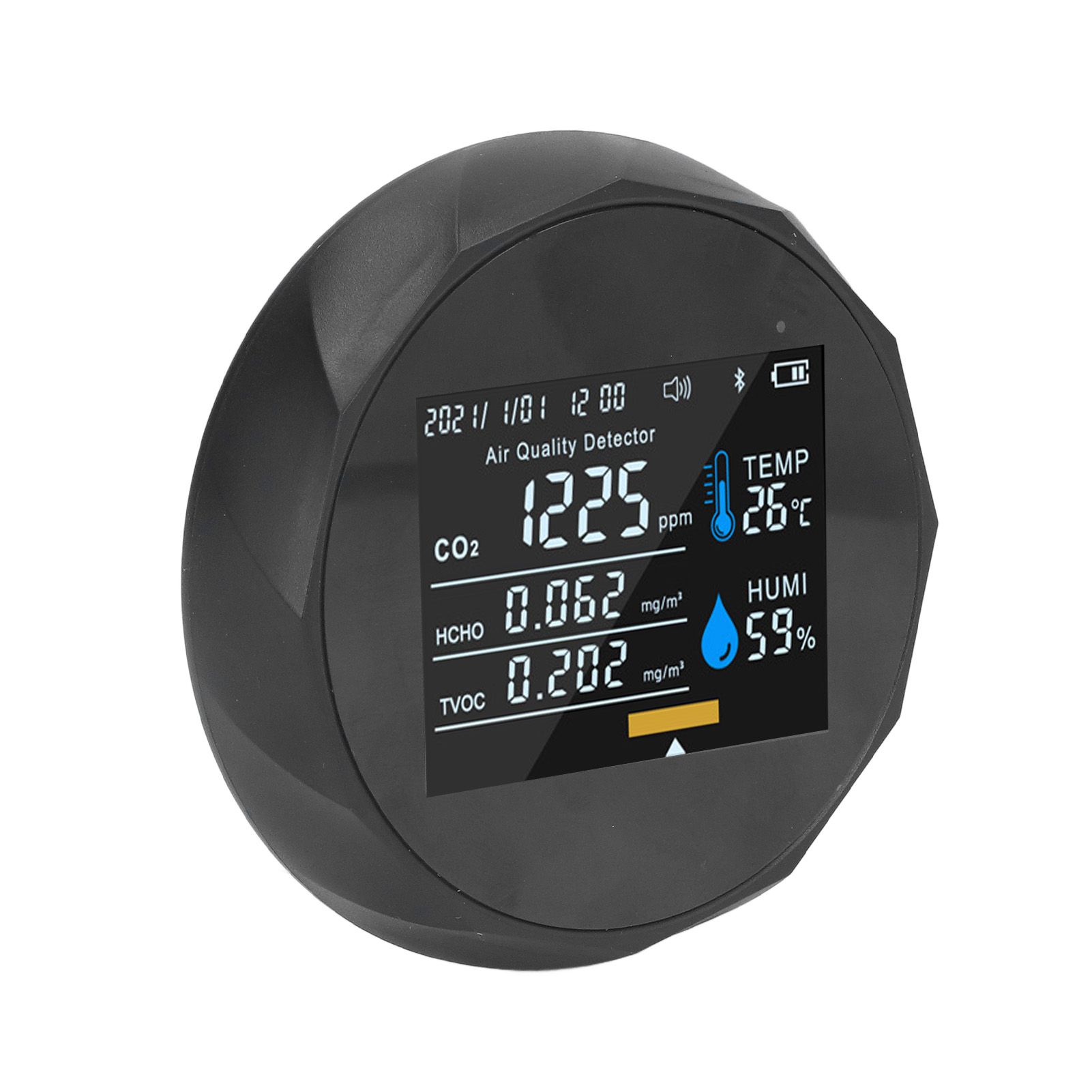 Air Quality Monitor Real Time Intelligent Color Screen Display USB Charging Portable Digital Air Quality Detector 5VBlack - Image 6