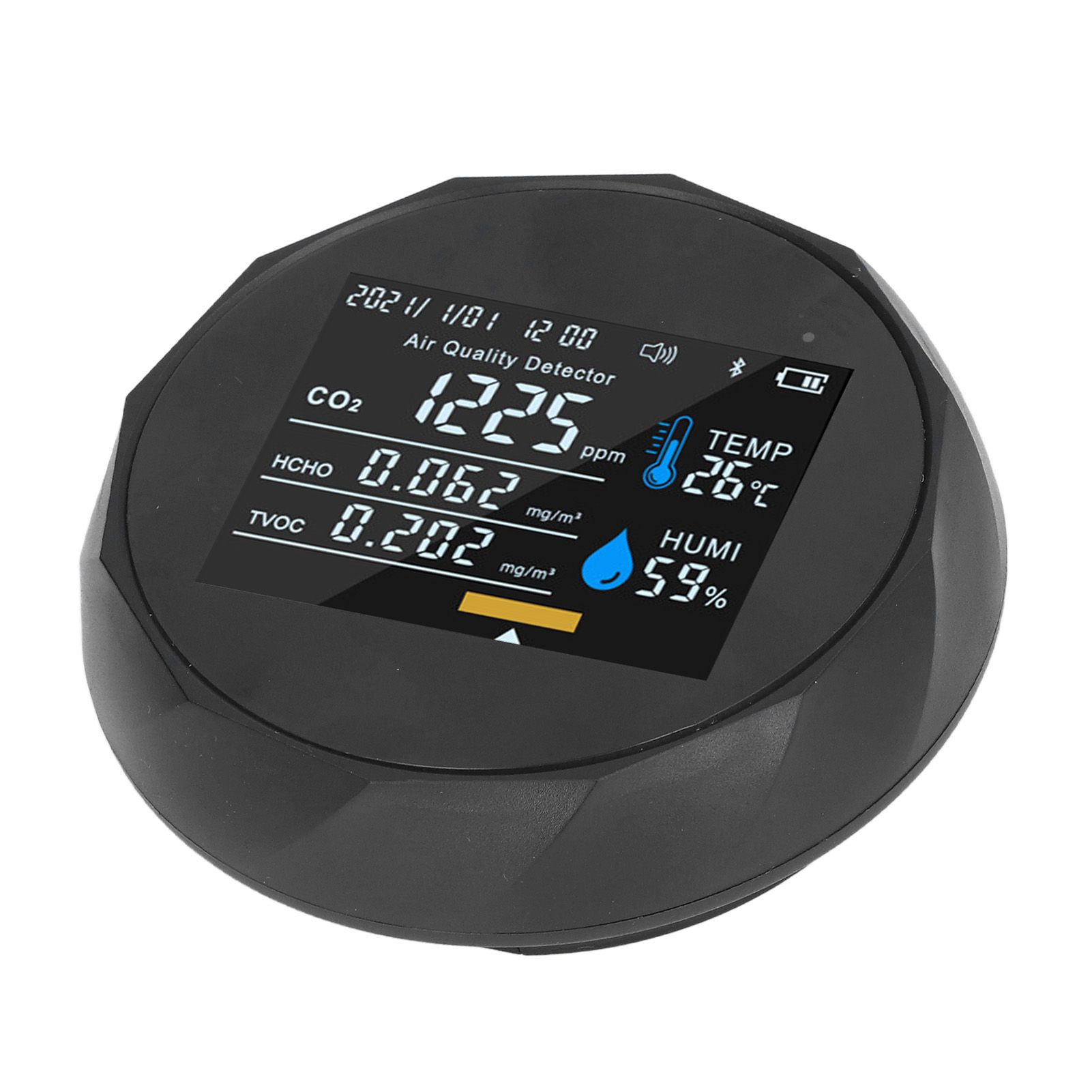 Air Quality Monitor Real Time Intelligent Color Screen Display USB Charging Portable Digital Air Quality Detector 5VBlack - Image 7