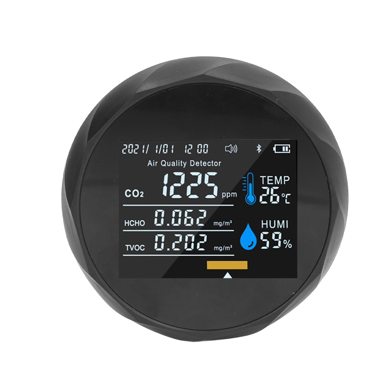 Air Quality Monitor Real Time Intelligent Color Screen Display USB Charging Portable Digital Air Quality Detector 5VBlack - Image 8