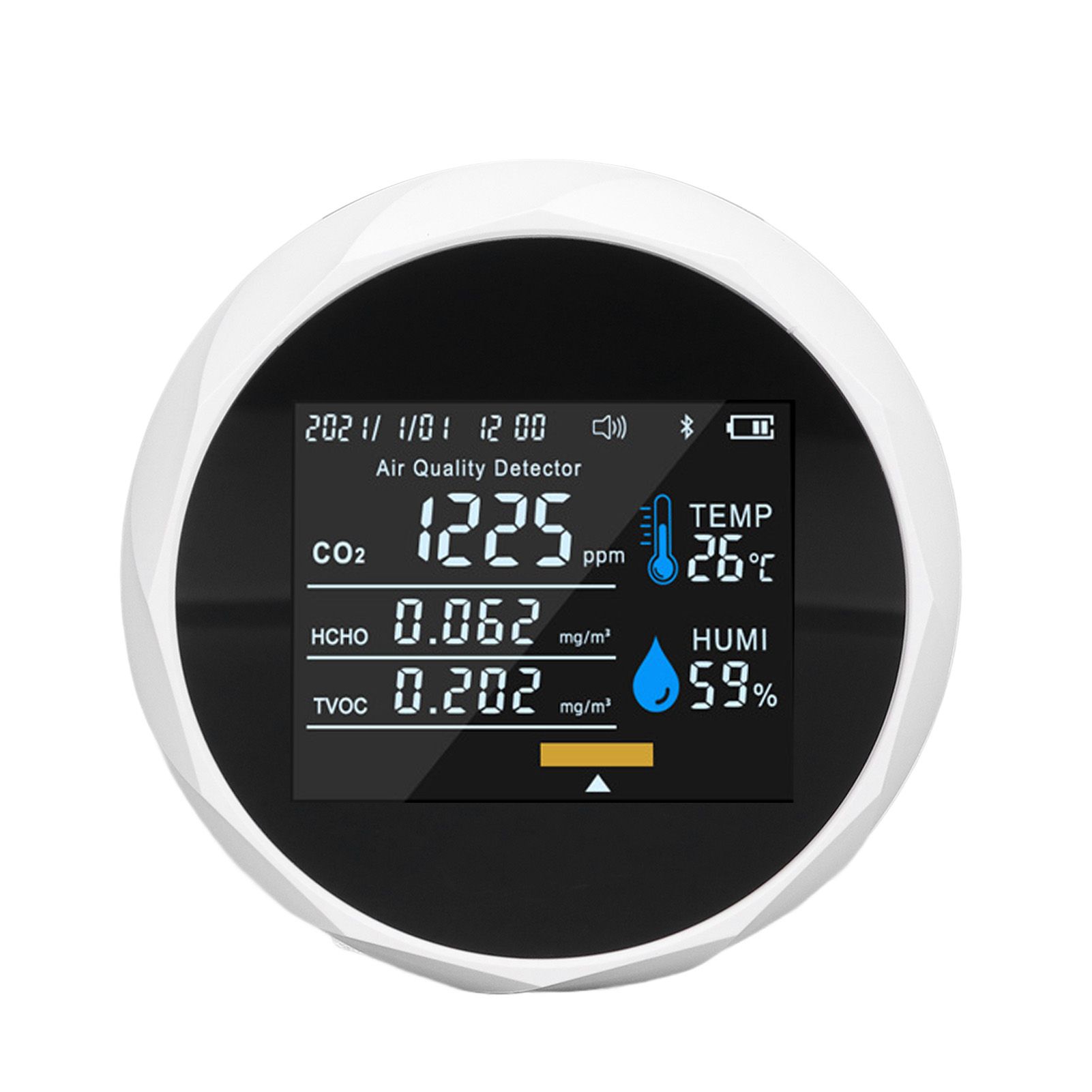 Air Quality Monitor Real Time Intelligent Color Screen Display USB Charging Portable Digital Air Quality Detector 5VWhite - Image 5