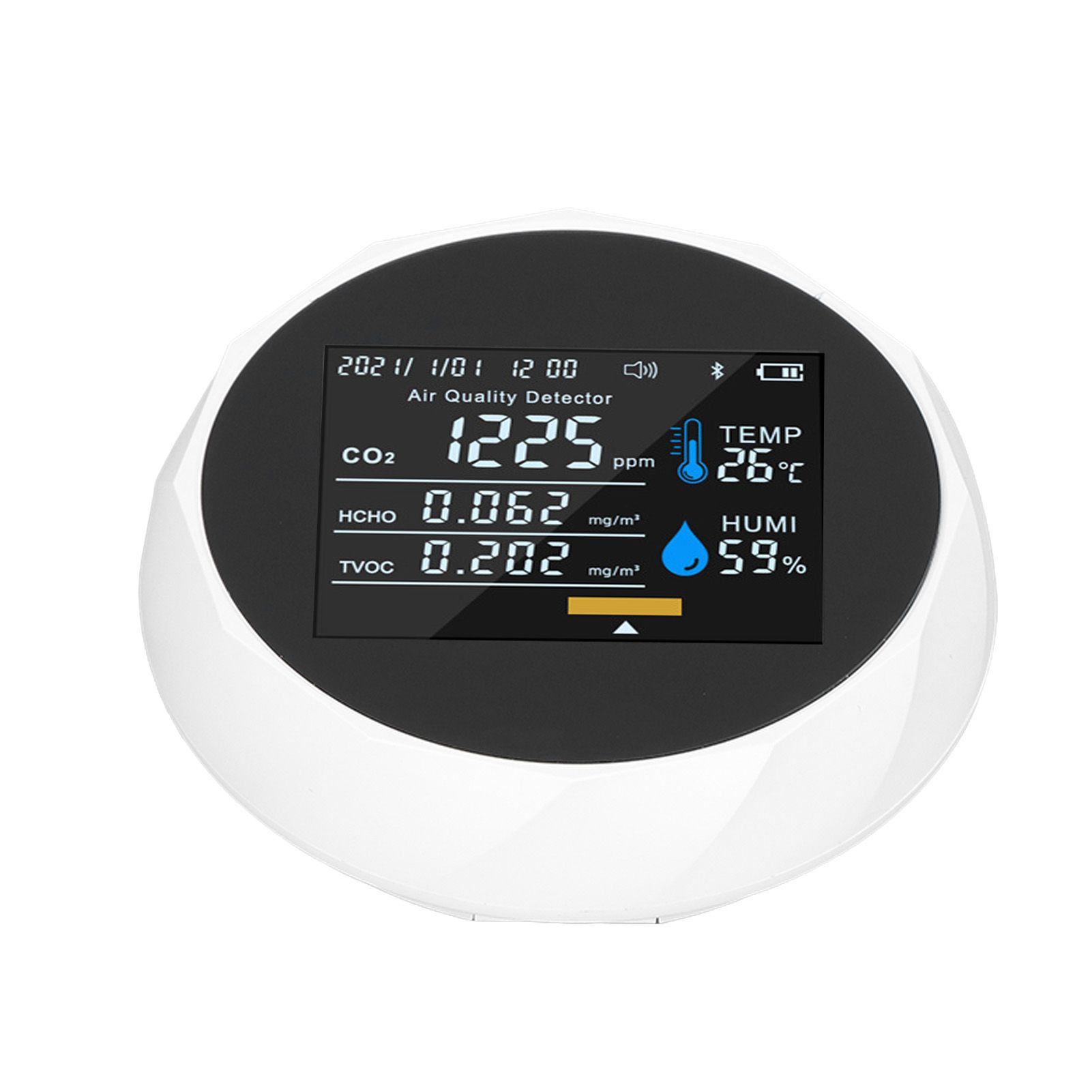 Air Quality Monitor Real Time Intelligent Color Screen Display USB Charging Portable Digital Air Quality Detector 5VWhite - Image 7