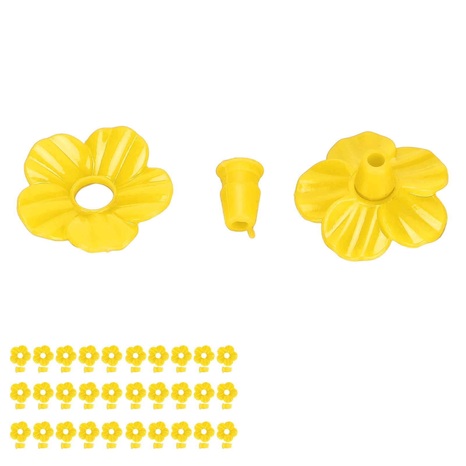30 Sets Hummingbird Feeder Flowers Multicolor Unique Replaceable Hummingbird Bird Feeder Flower AccessoriesYellow - Image 3