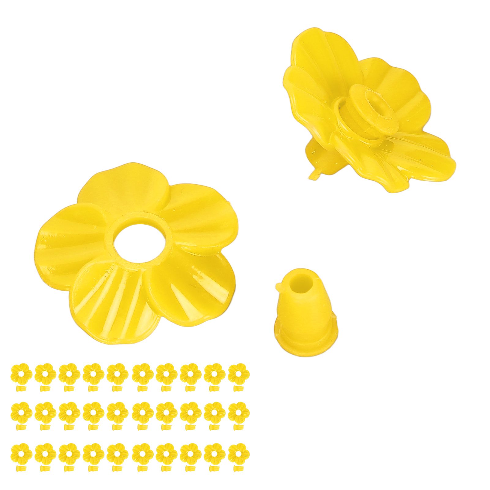 30 Sets Hummingbird Feeder Flowers Multicolor Unique Replaceable Hummingbird Bird Feeder Flower AccessoriesYellow - Image 5