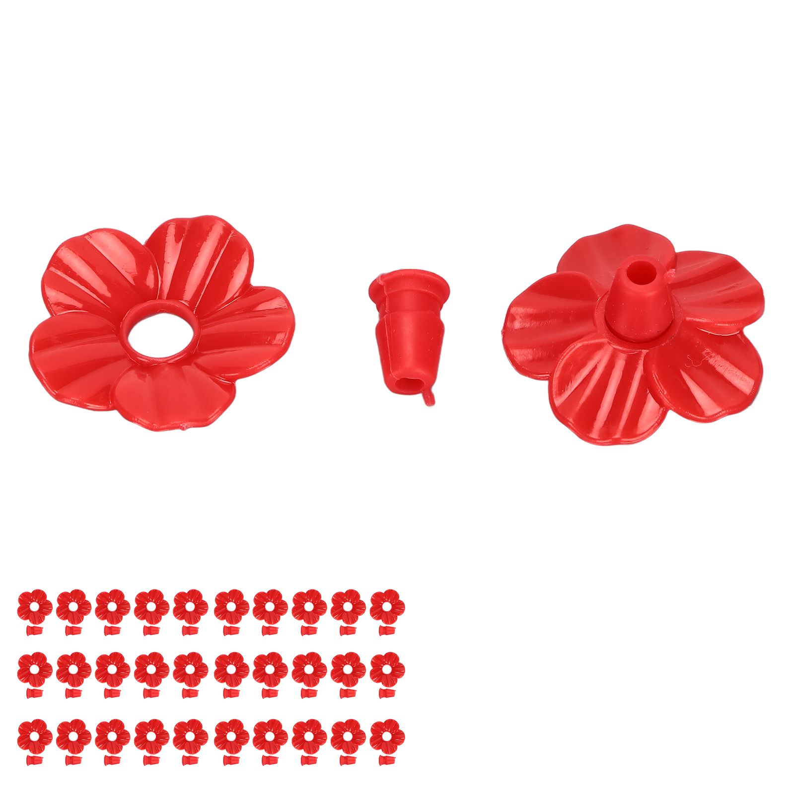 30 Sets Hummingbird Feeder Flowers Multicolor Unique Replaceable Hummingbird Bird Feeder Flower AccessoriesRed - Image 3
