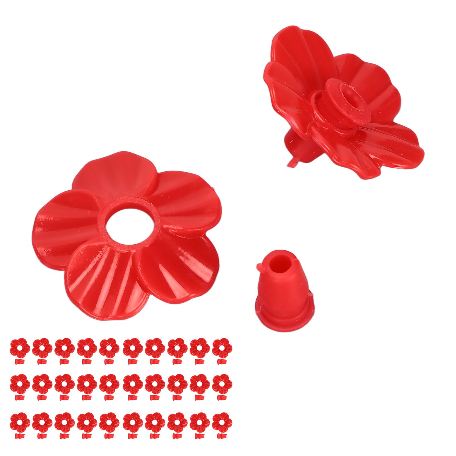 30 Sets Hummingbird Feeder Flowers Multicolor Unique Replaceable Hummingbird Bird Feeder Flower AccessoriesRed - Image 5