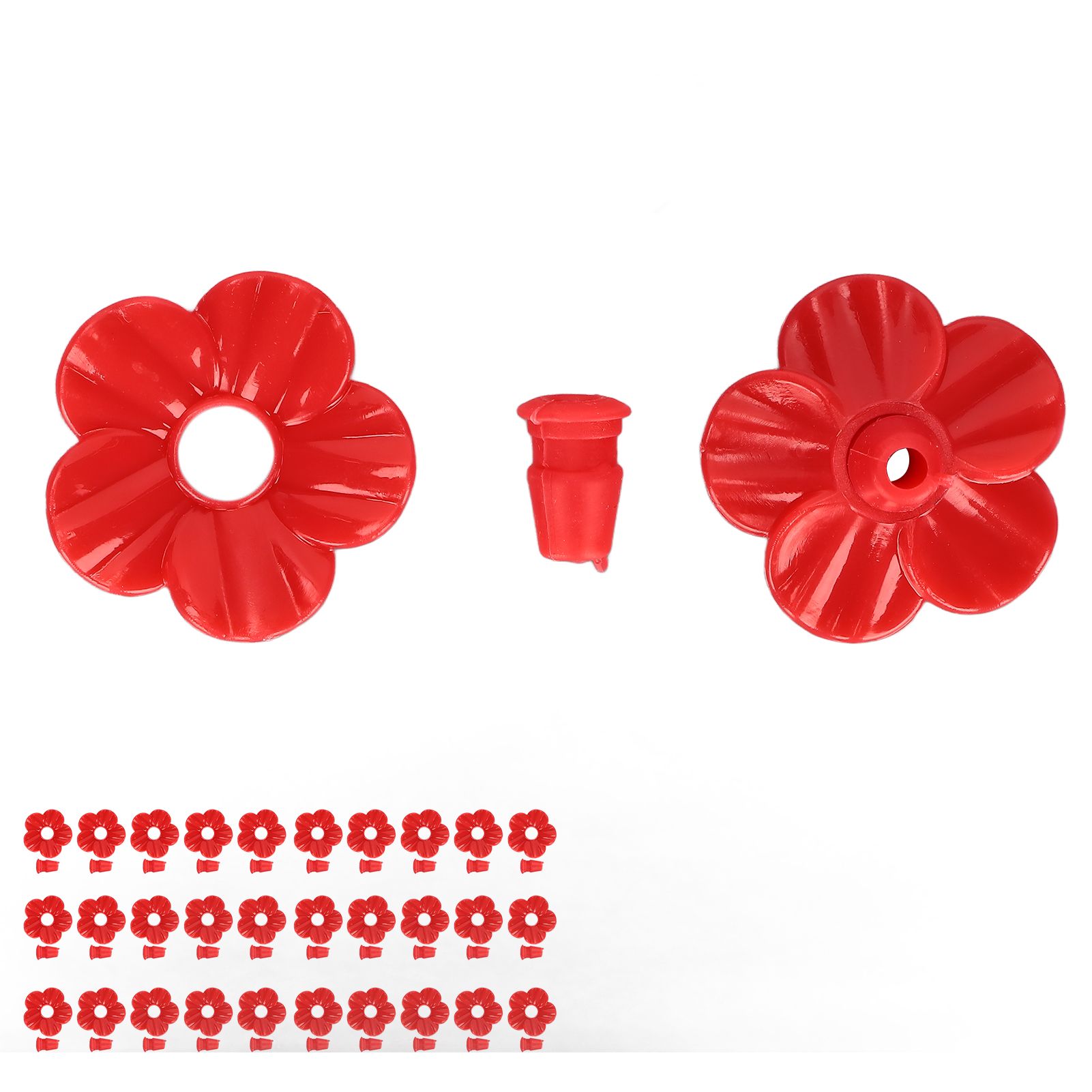 30 Sets Hummingbird Feeder Flowers Multicolor Unique Replaceable Hummingbird Bird Feeder Flower AccessoriesRed - Image 8