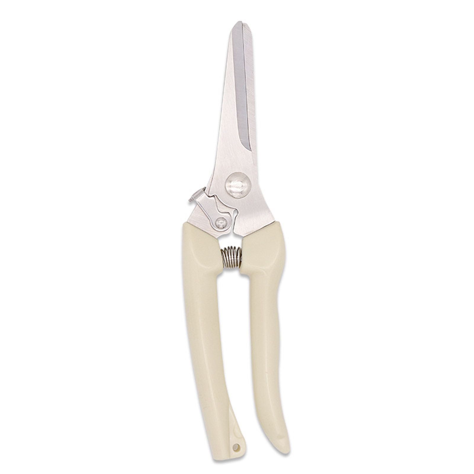 Garden Shears Stainless Steel High Hardness Elastic Spring Effort Saving Safe Lock High Sharpness Garden ScissorsStraight - Image 2