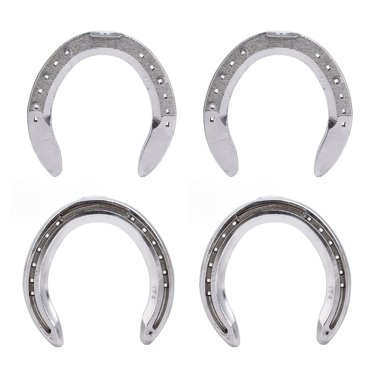 4pcs Horseshoes Aluminum Alloy Light Weight Reliable Practical Horse Riding Accessory for Racecourse Farm No. 5 - Image 1