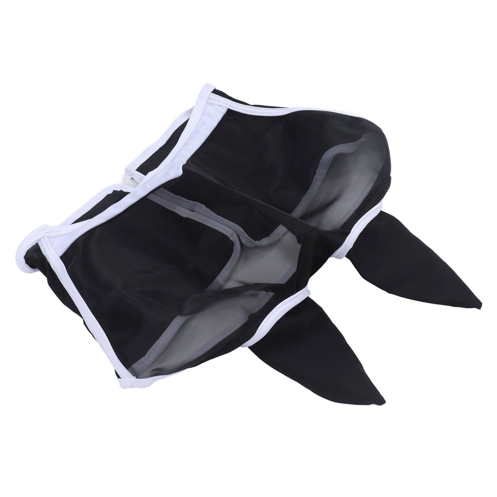 Horse Fly Mask Breathable Comfortable Soft Fine Mesh Design Horse Face Mask Horse Supplies with Ears Black - Image 6